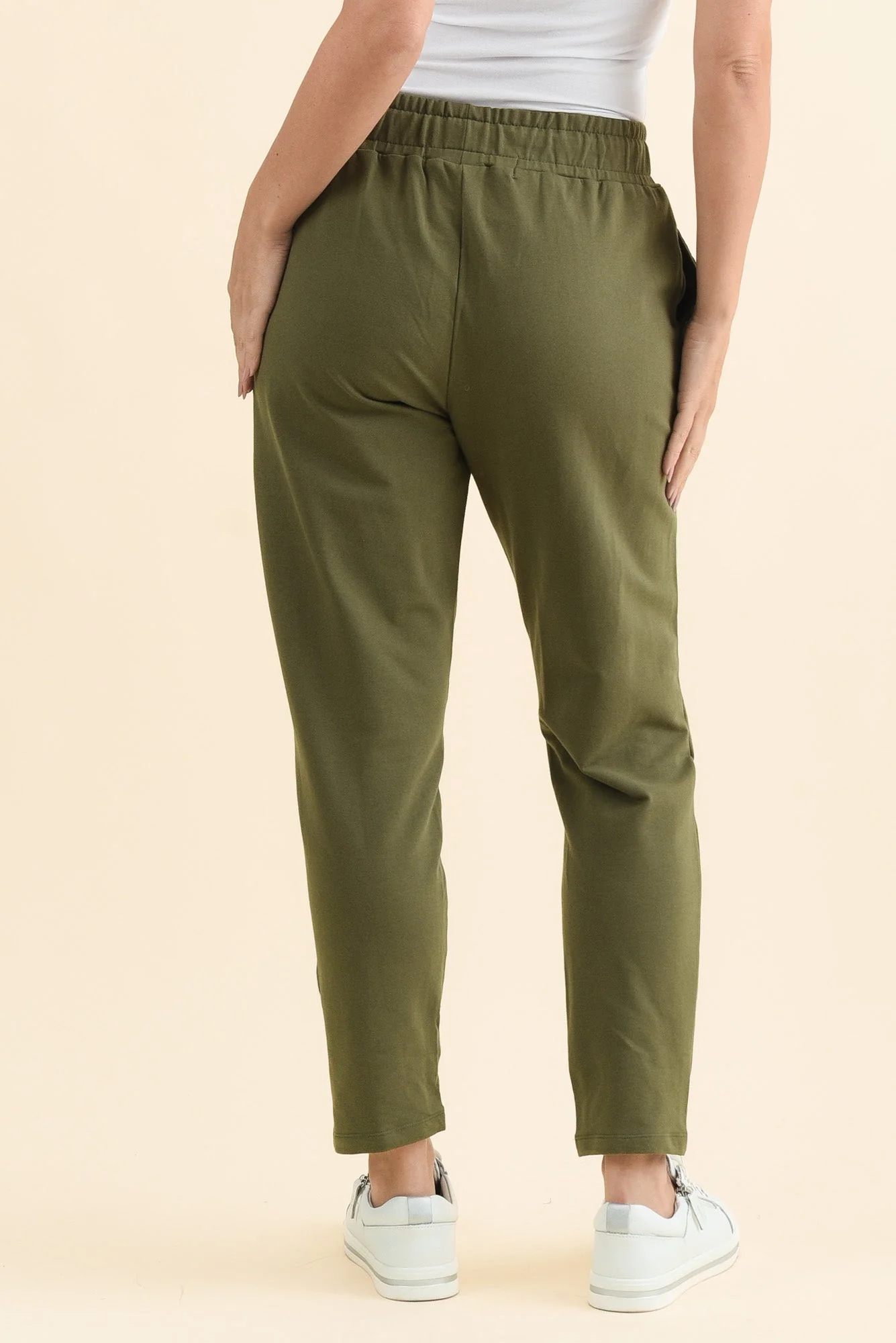 Lobby Khaki Cotton Relaxed Sweatpants - Image 5
