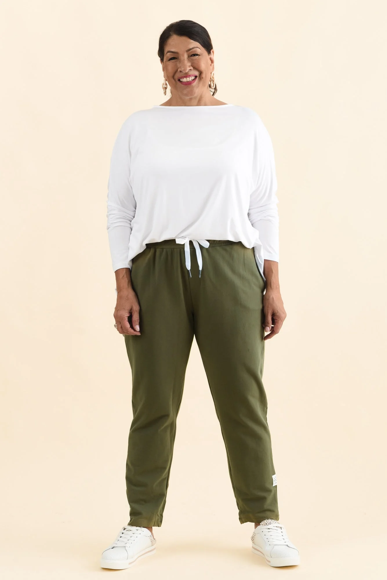 Lobby Khaki Cotton Relaxed Sweatpants - Image 9
