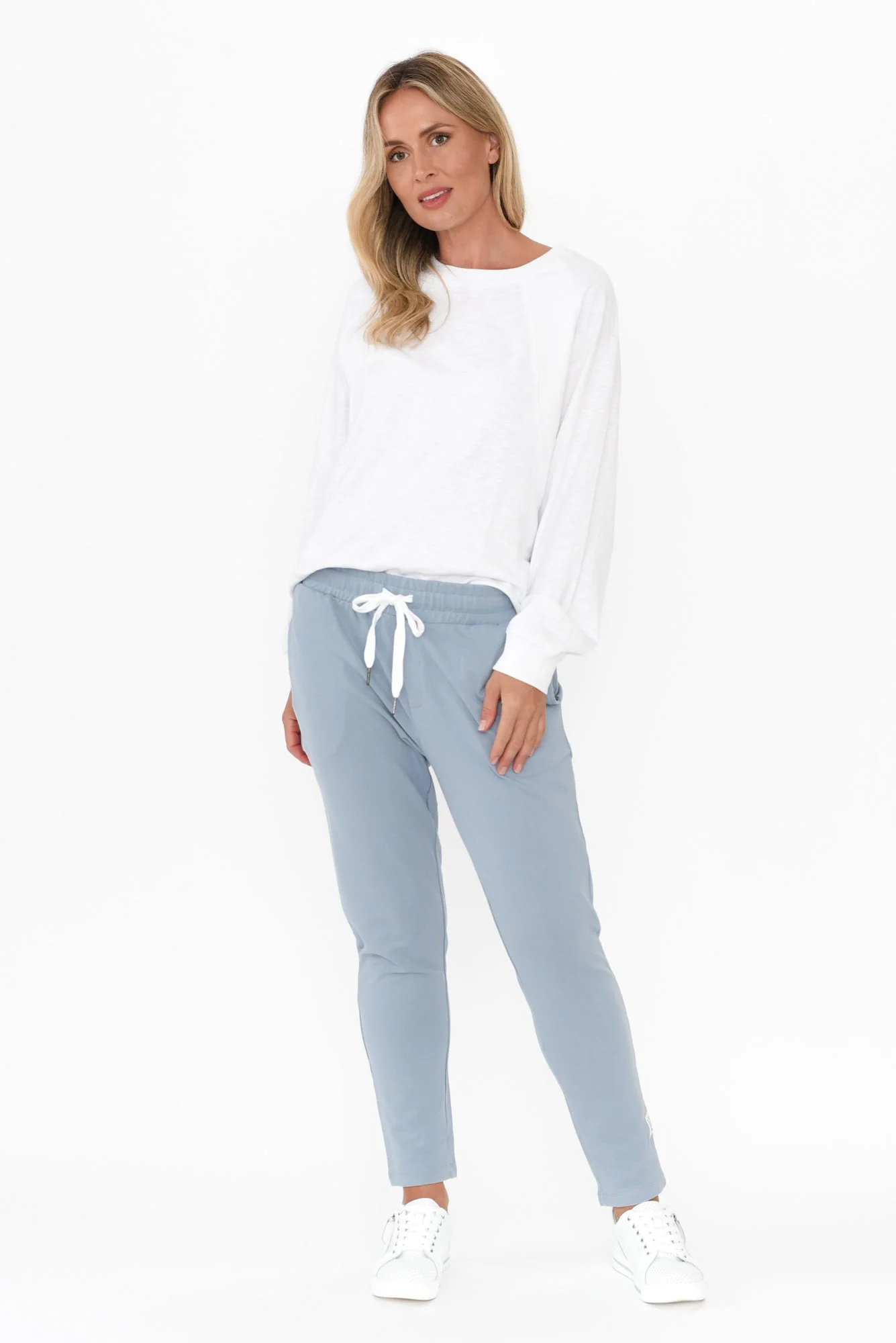 Lobby Light Blue Cotton Relaxed Sweatpants - Image 2