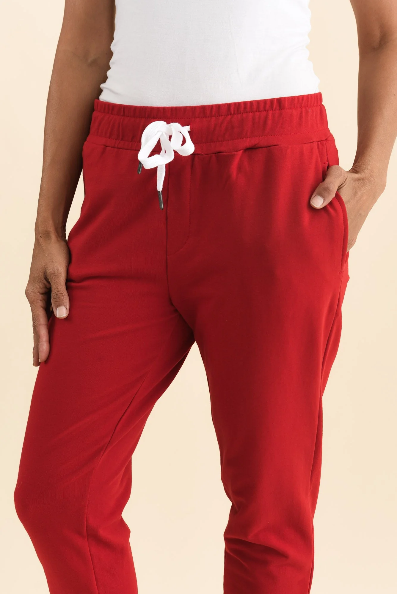 Lobby Red Cotton Relaxed Sweatpants - Image 5