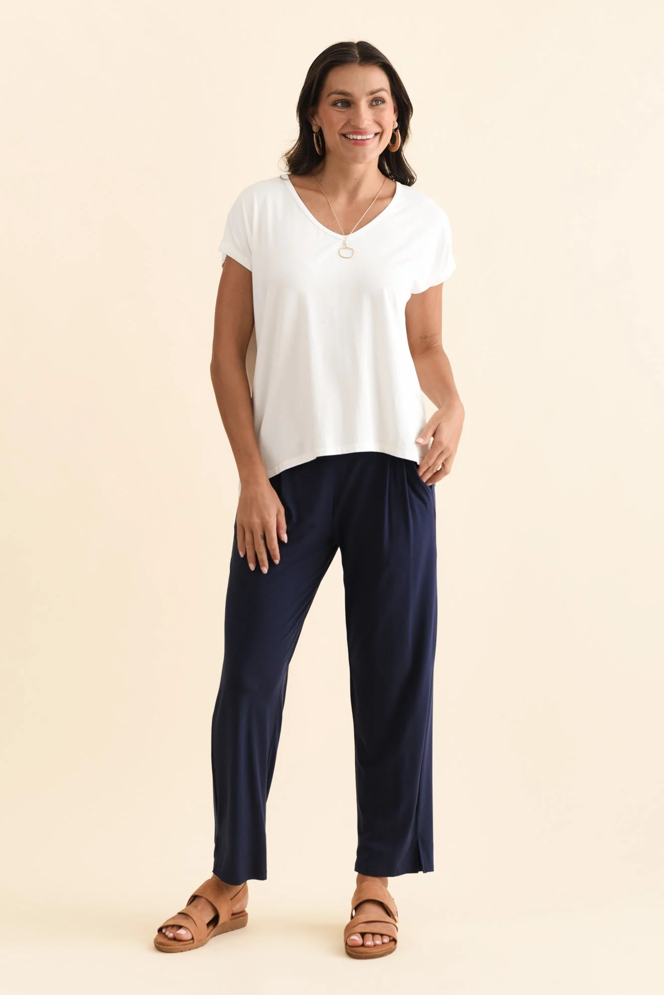 Lopez Navy Pocket Pants - Petite - Image 3