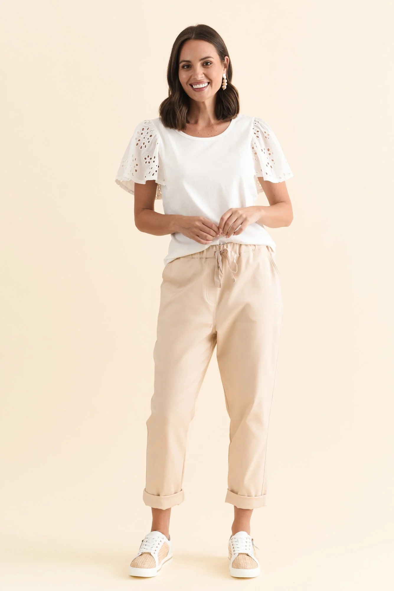 Lottie White Embroidered Cotton Tee - Image 6