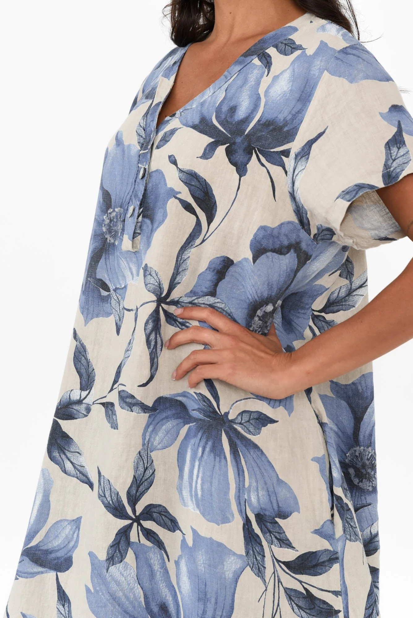 Louisiana Taupe Floral Button Dress - Image 5