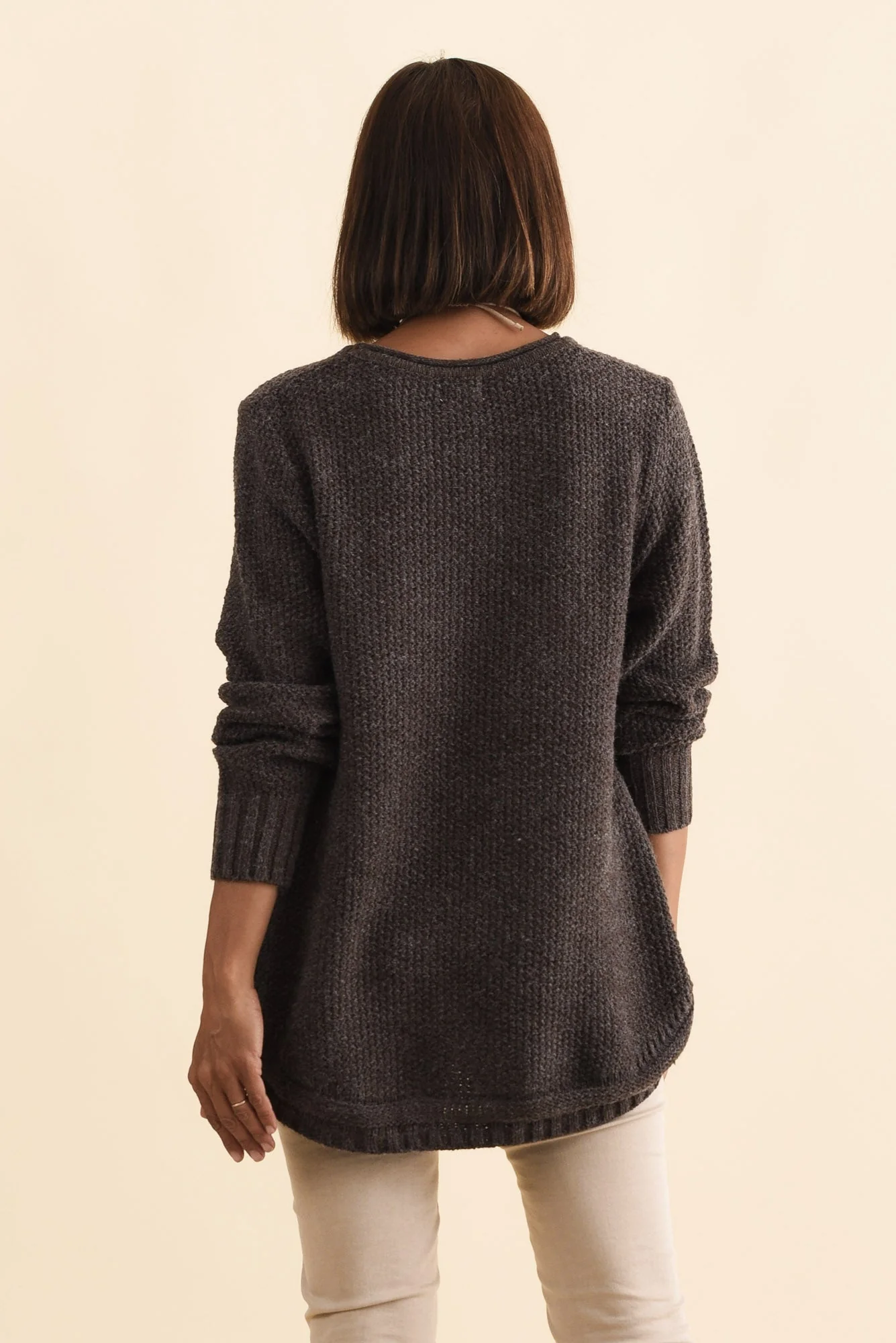 Lucas Chocolate Knit Button Sweater - Image 4