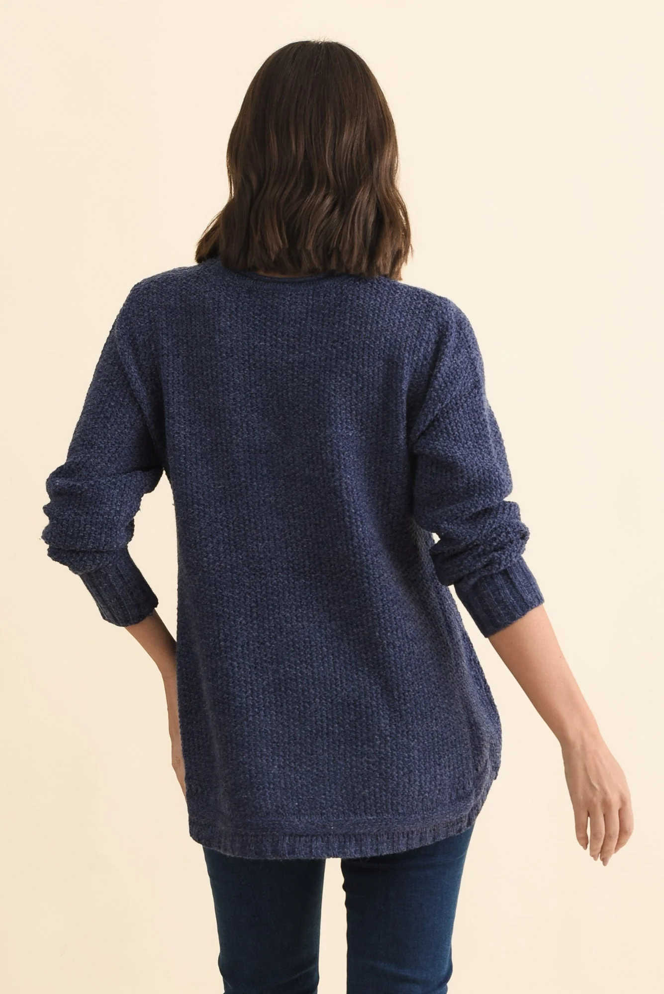 Lucas Navy Knit Button Jumper - Image 4