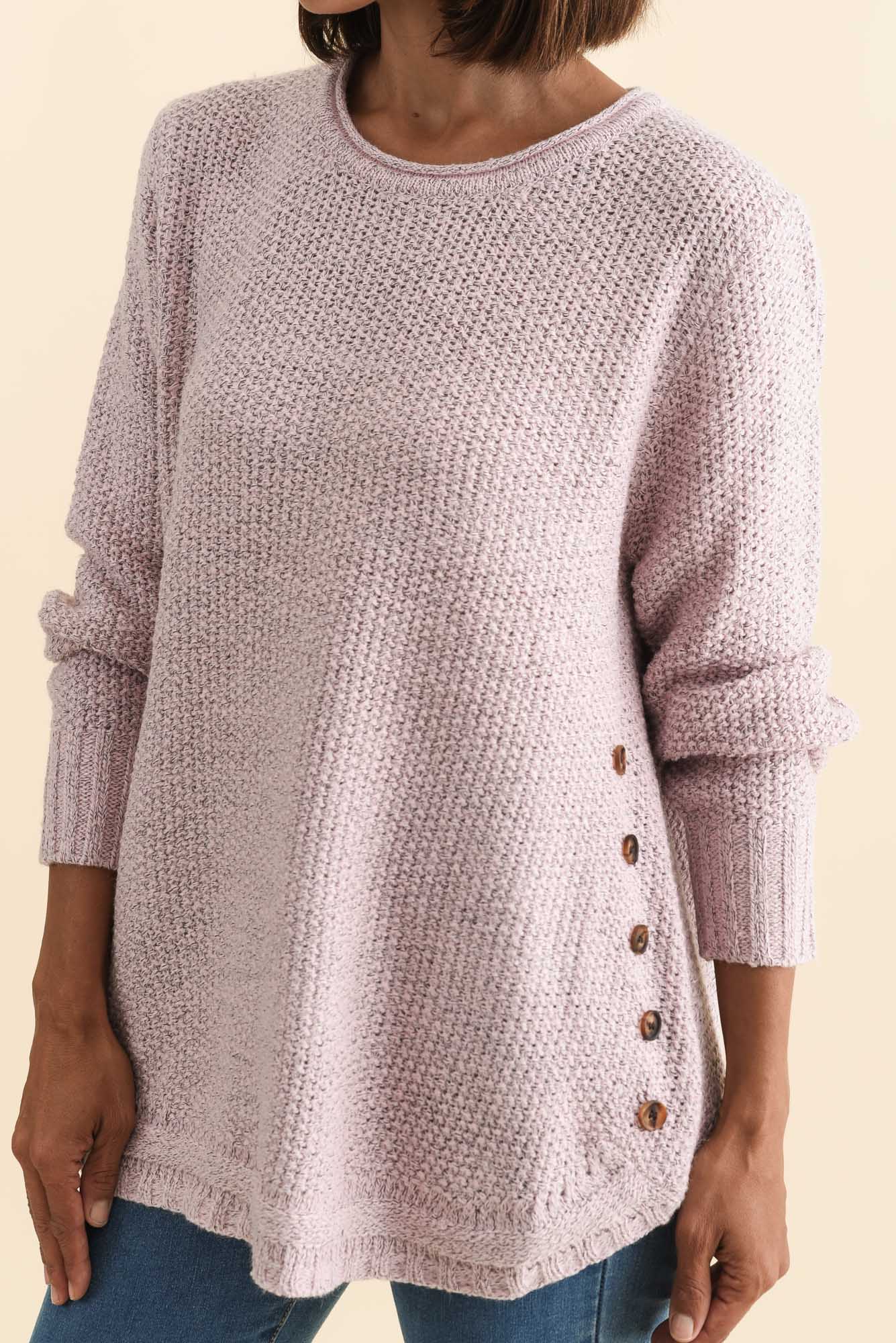 Lucas Pink Knit Button Sweater - Image 5