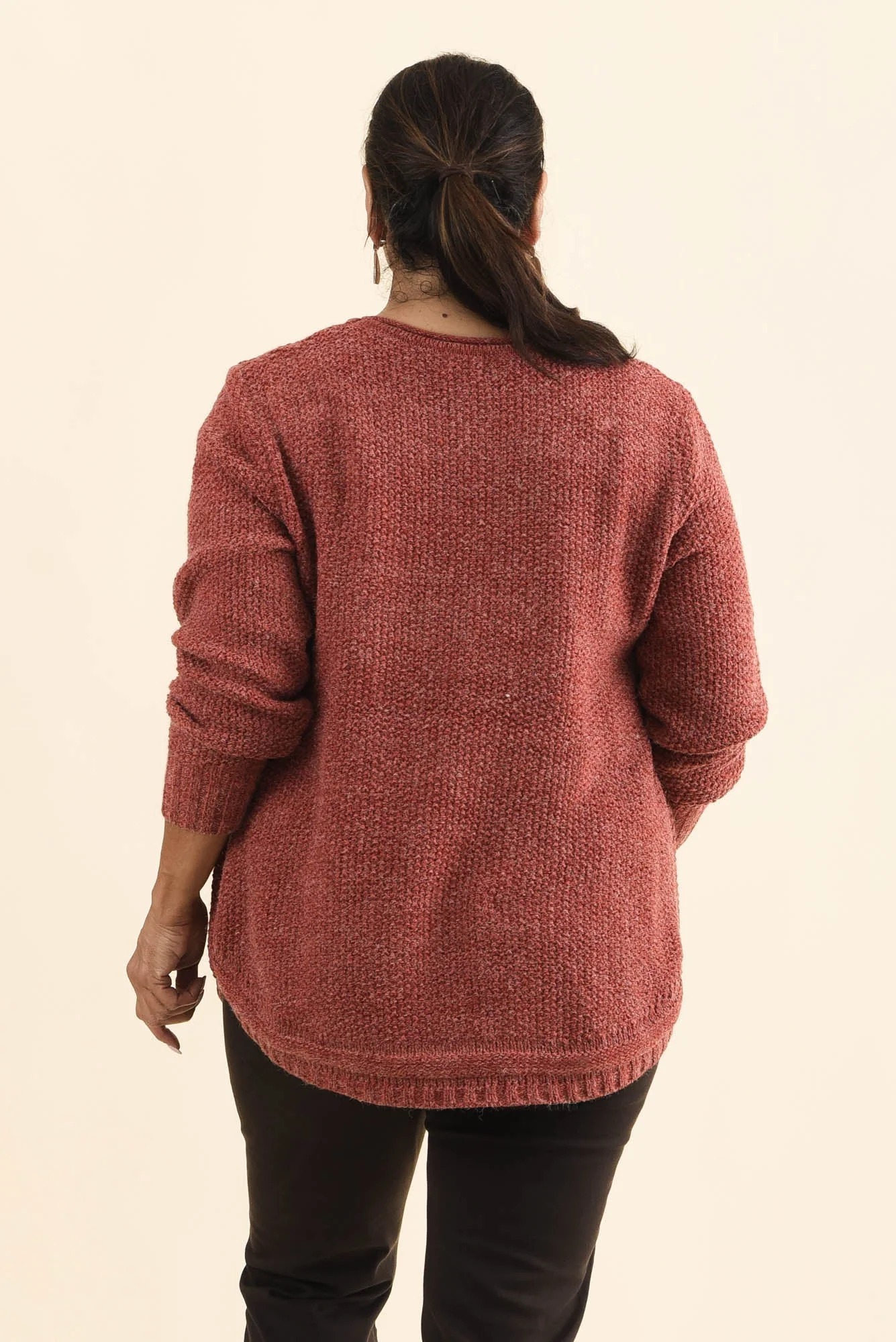 Lucas Rust Knit Button Sweater - Image 10