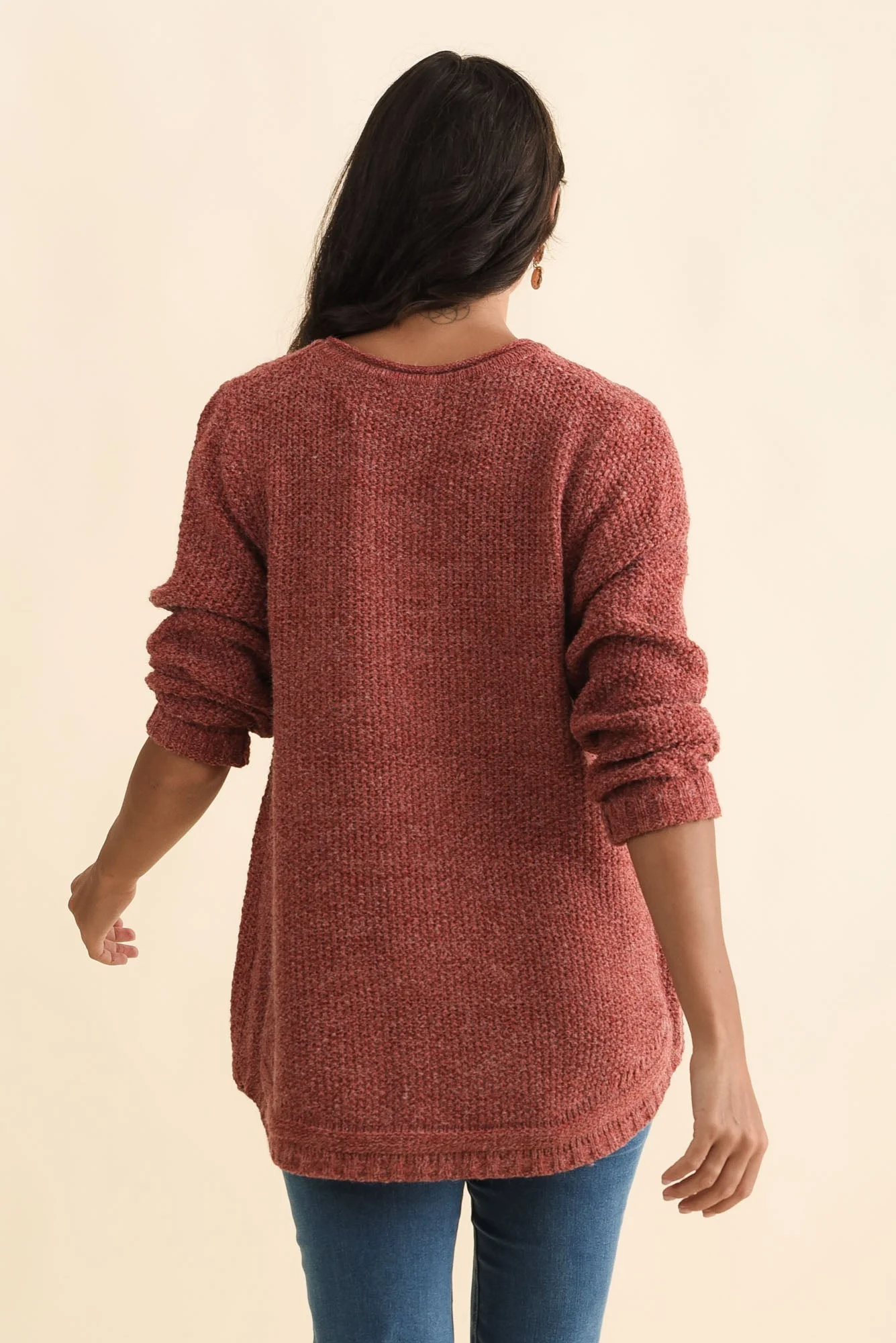 Lucas Rust Knit Button Sweater - Image 4