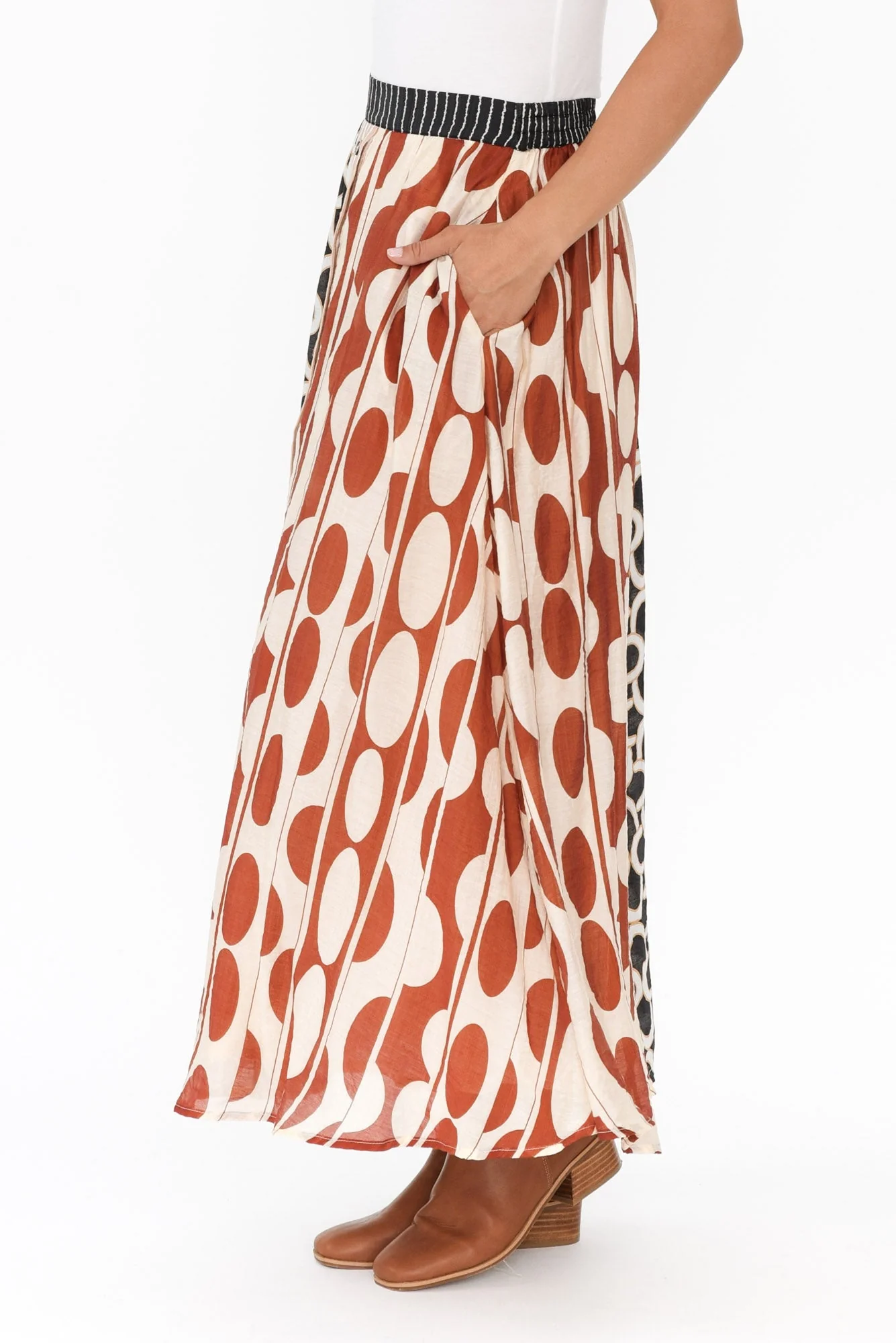 Lucie Blush Geo Button Up Skirt - Image 3