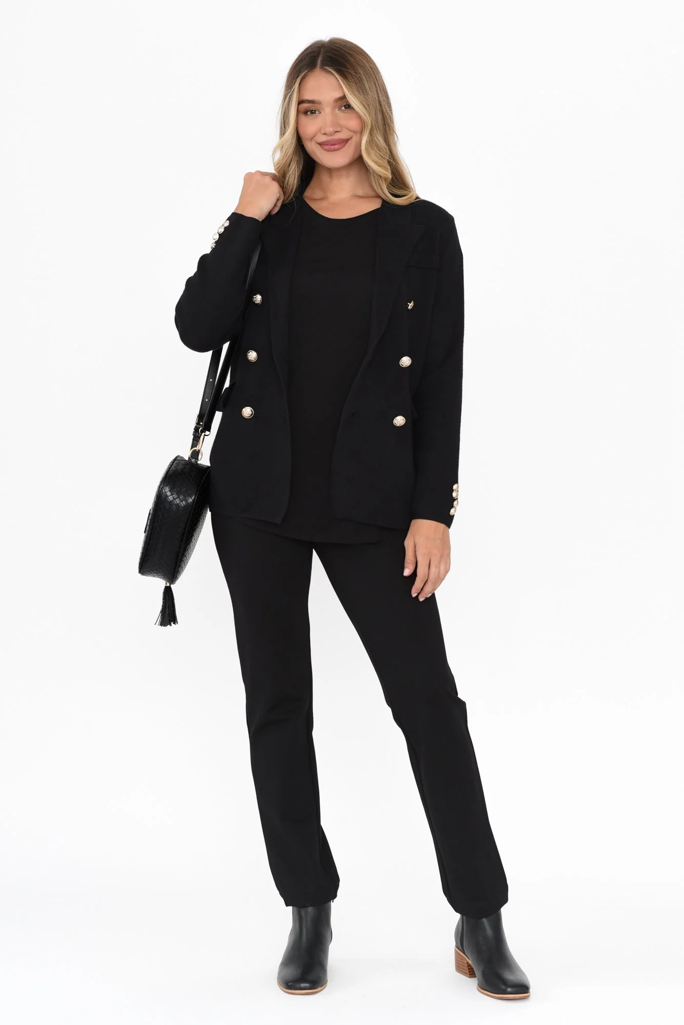 Lucy Black Double Breasted Jacket - Image 2