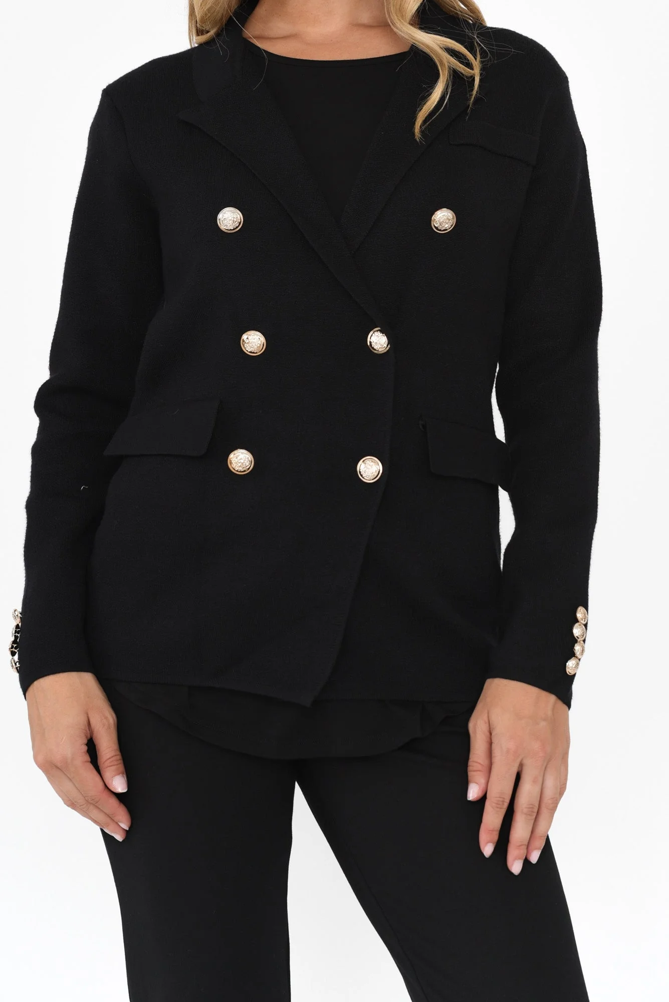 Lucy Black Double Breasted Jacket - Image 5