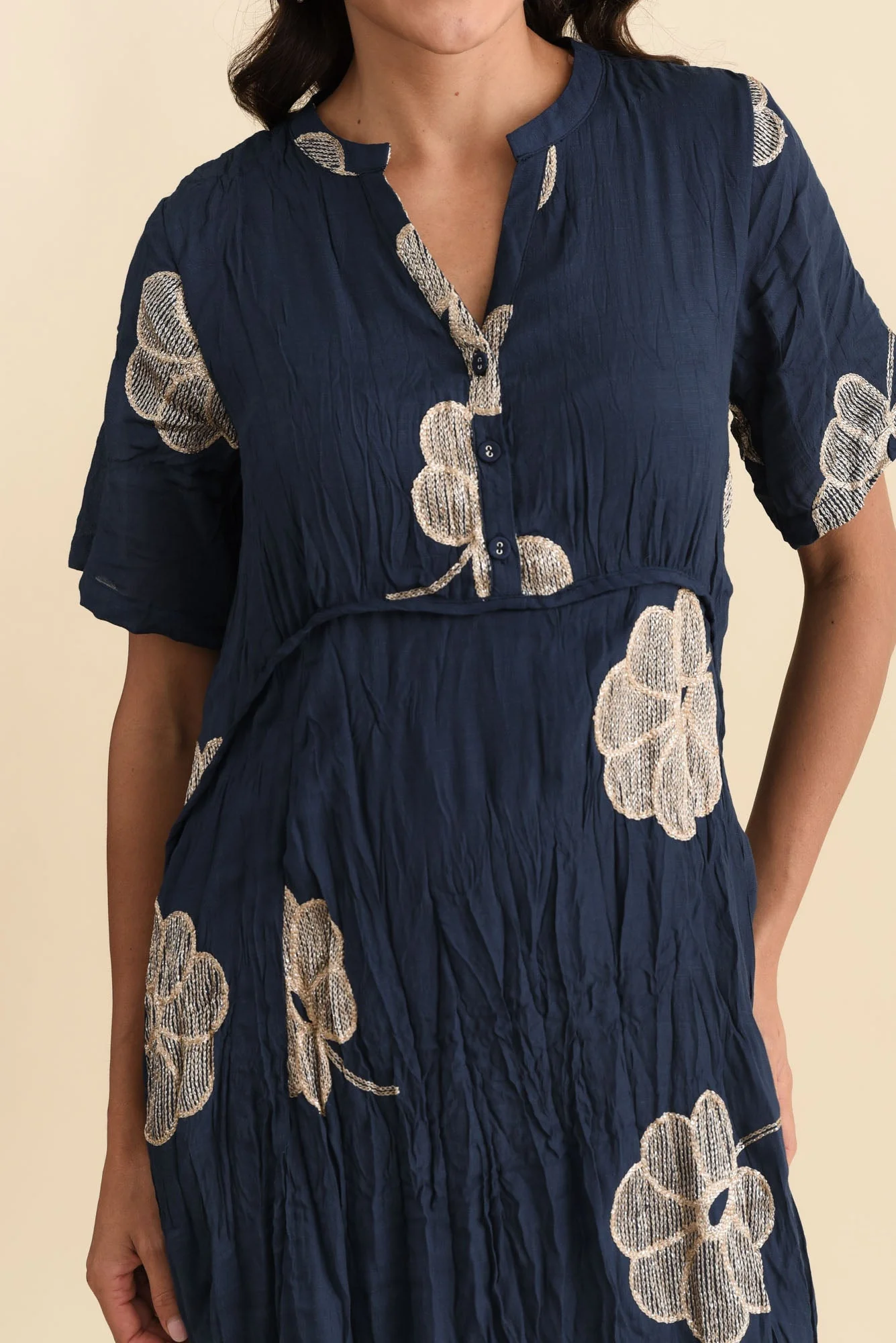 Lucy Navy Flower Pocket Dress - Image 5