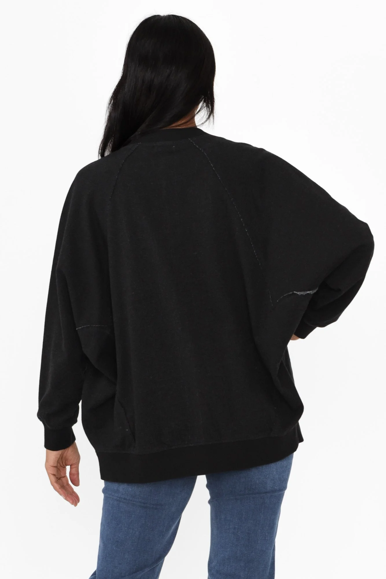 Lydia Black Cotton Cardigan - Image 4