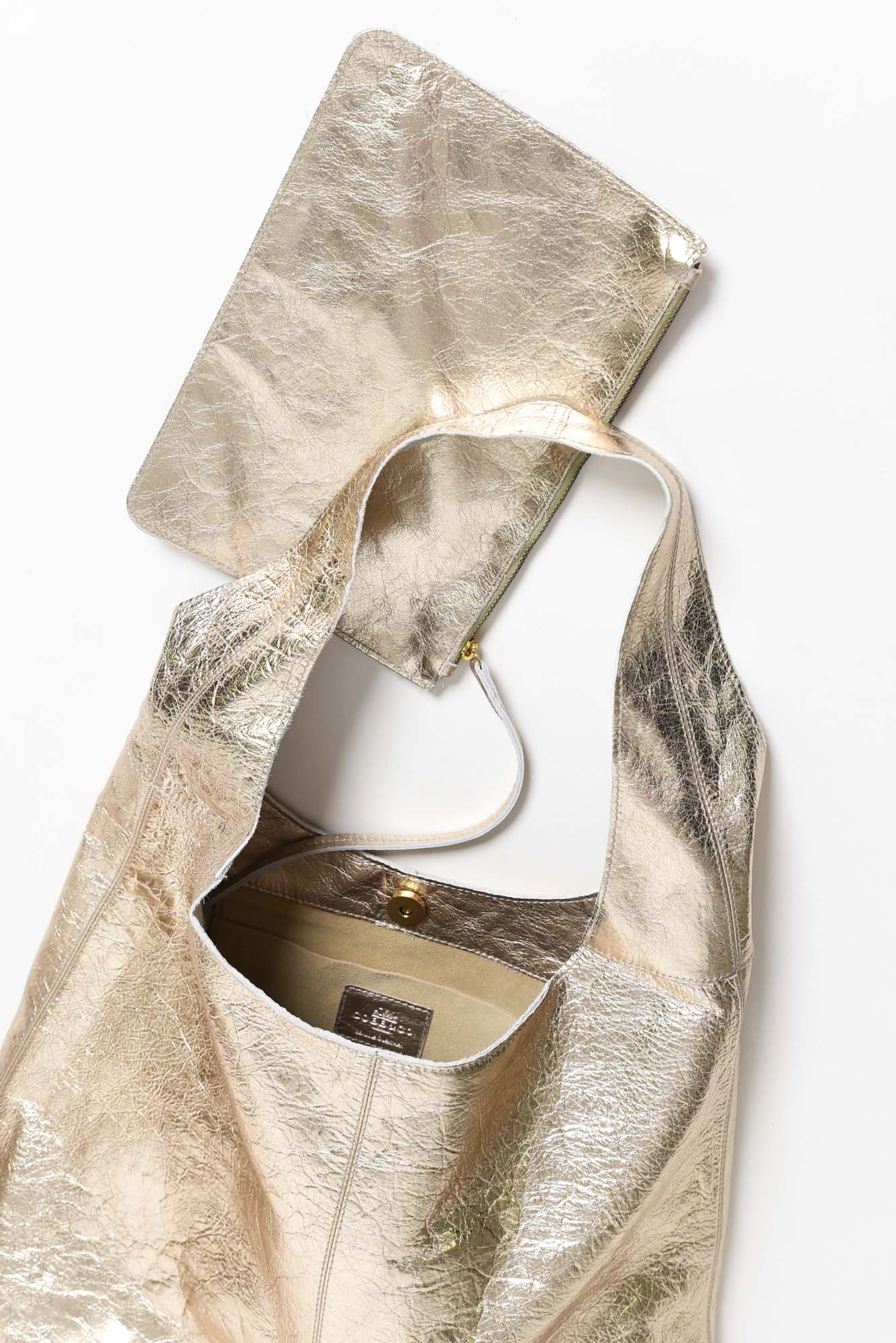 Lynx Champagne Metallic Shoulder Bag - Image 2