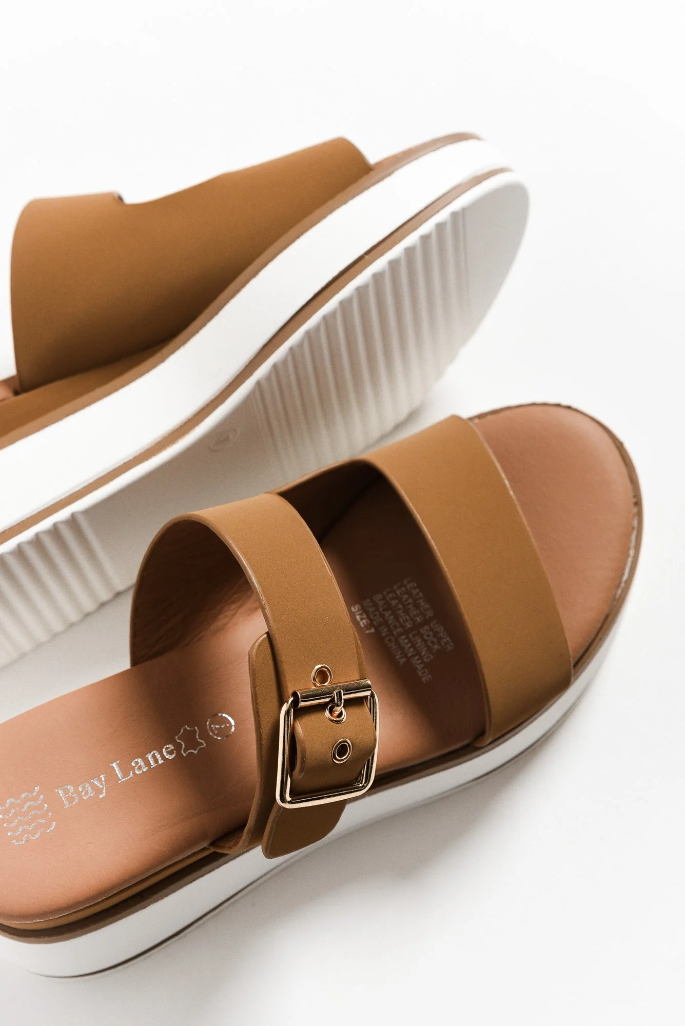 Lyst Tan Leather Buckle Platform Slide - Image 7