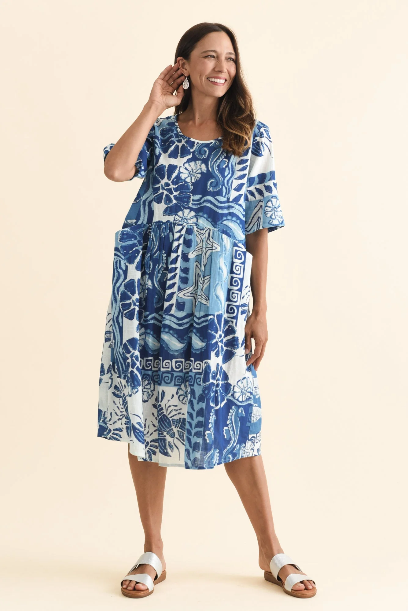 Mackie Blue Ocean Cotton Pocket Dress - Image 2