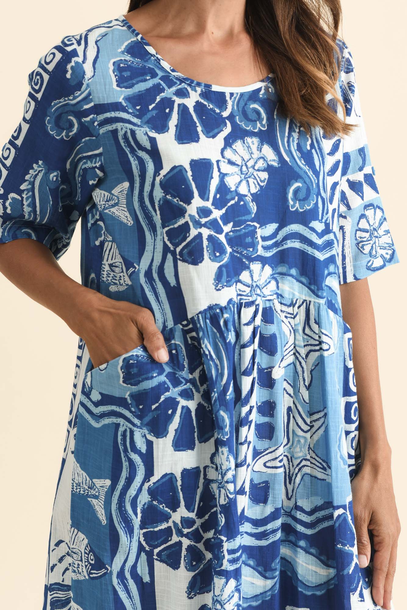 Mackie Blue Ocean Cotton Pocket Dress - Image 5