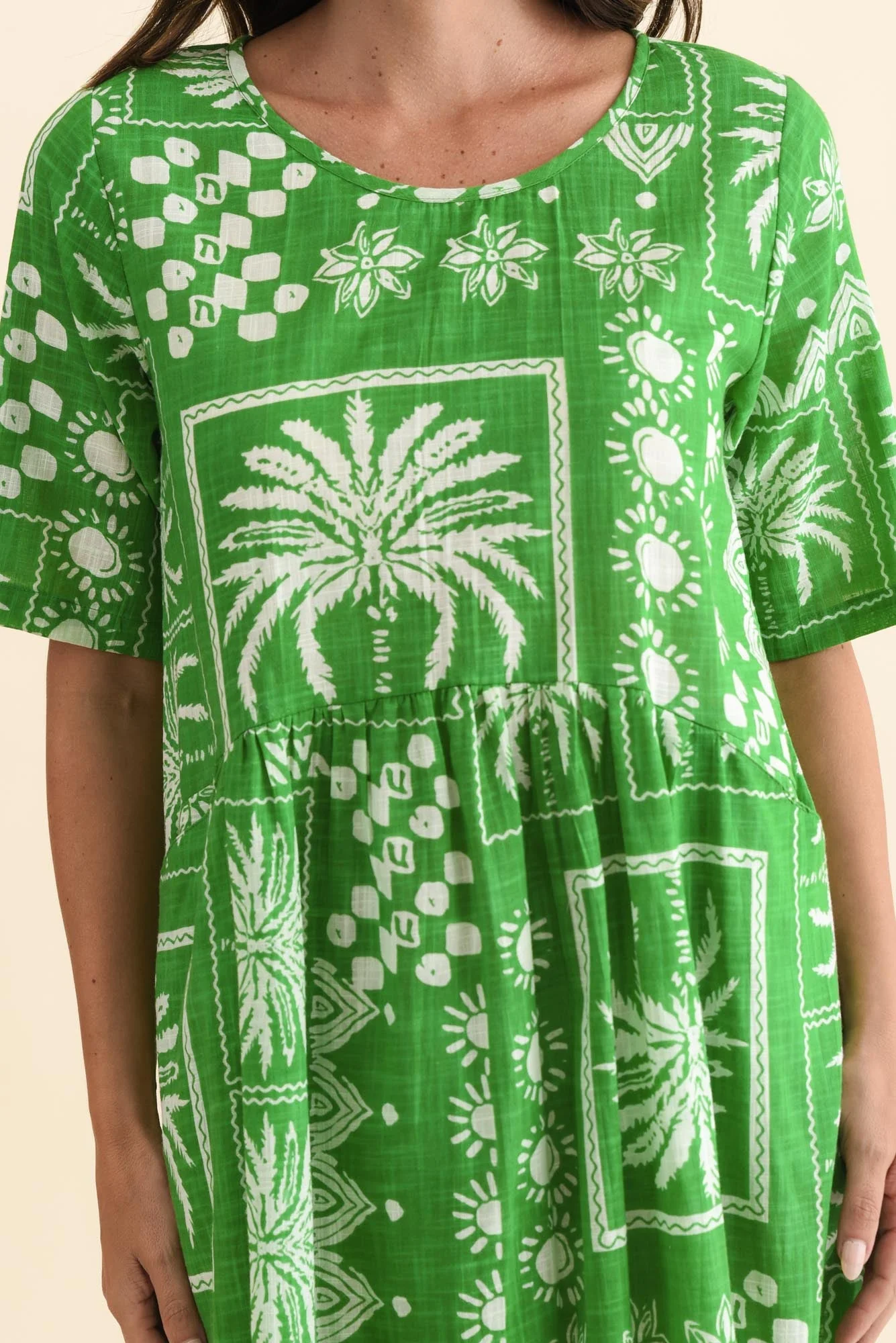 Mackie Green Tile Cotton Pocket Dress - Image 5