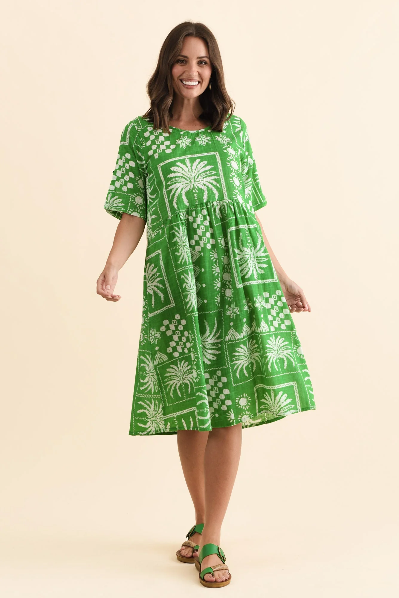 Mackie Green Tile Cotton Pocket Dress - Image 6