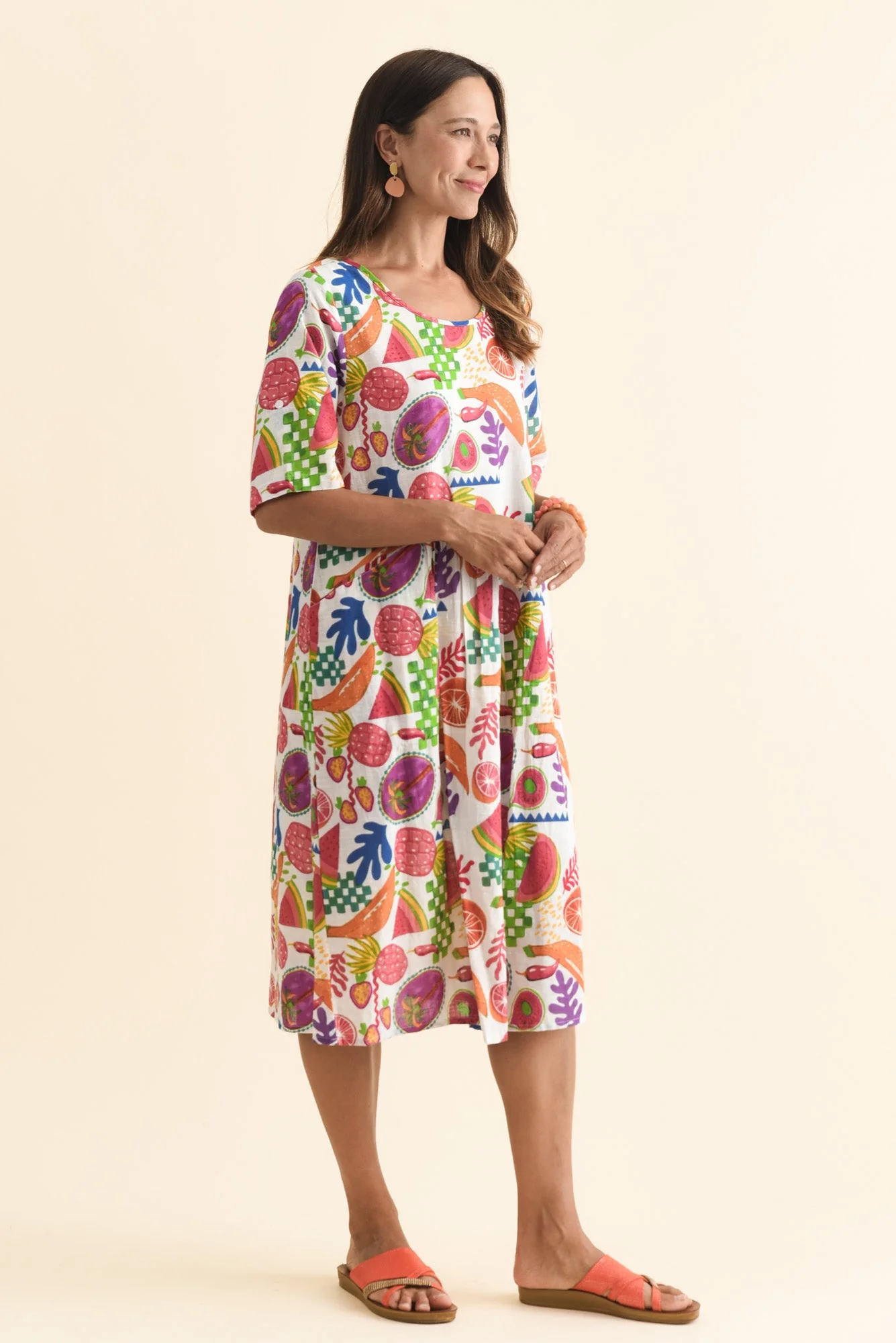 Mackie White Fruity Cotton Pocket Dress - Image 3