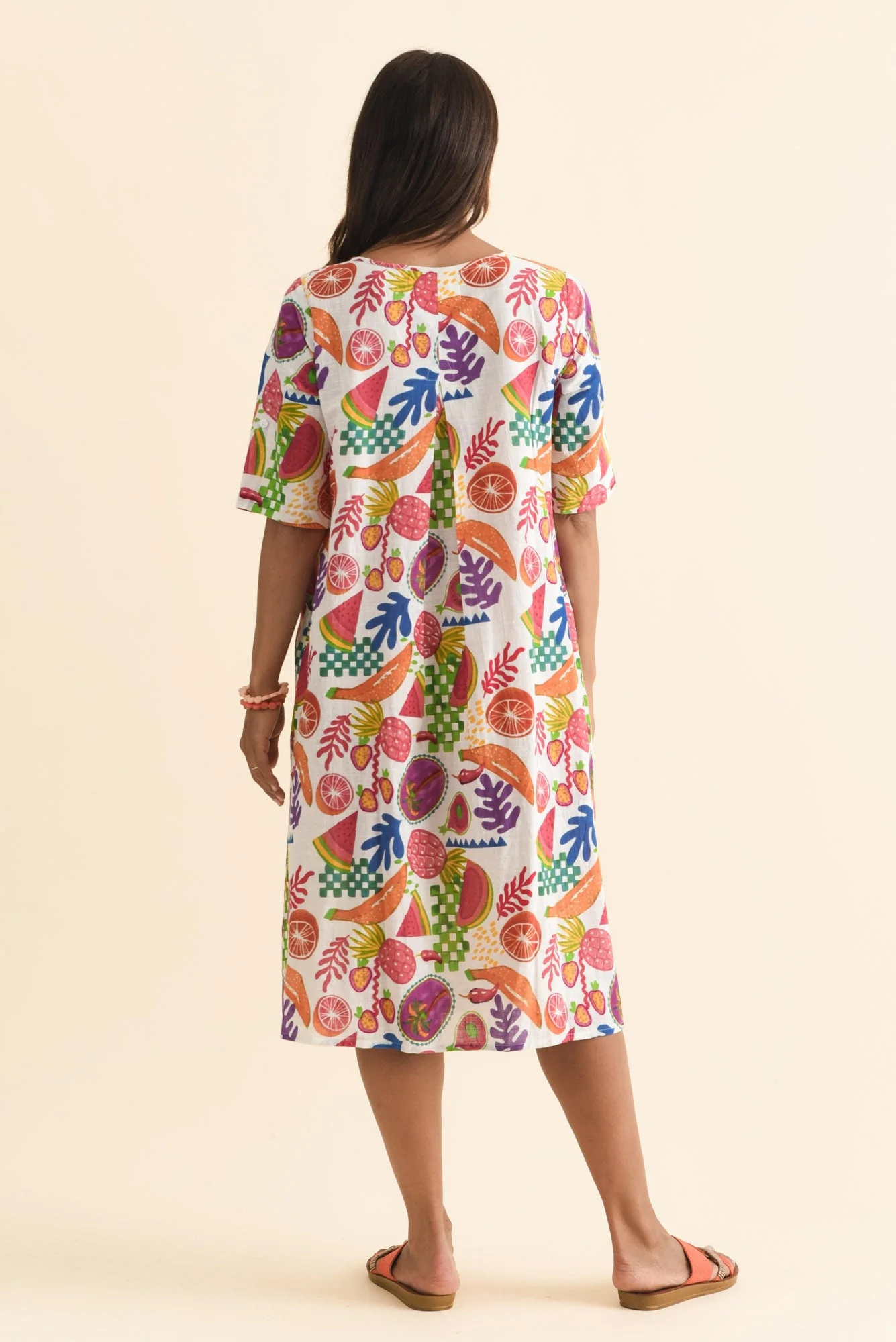Mackie White Fruity Cotton Pocket Dress - Image 4