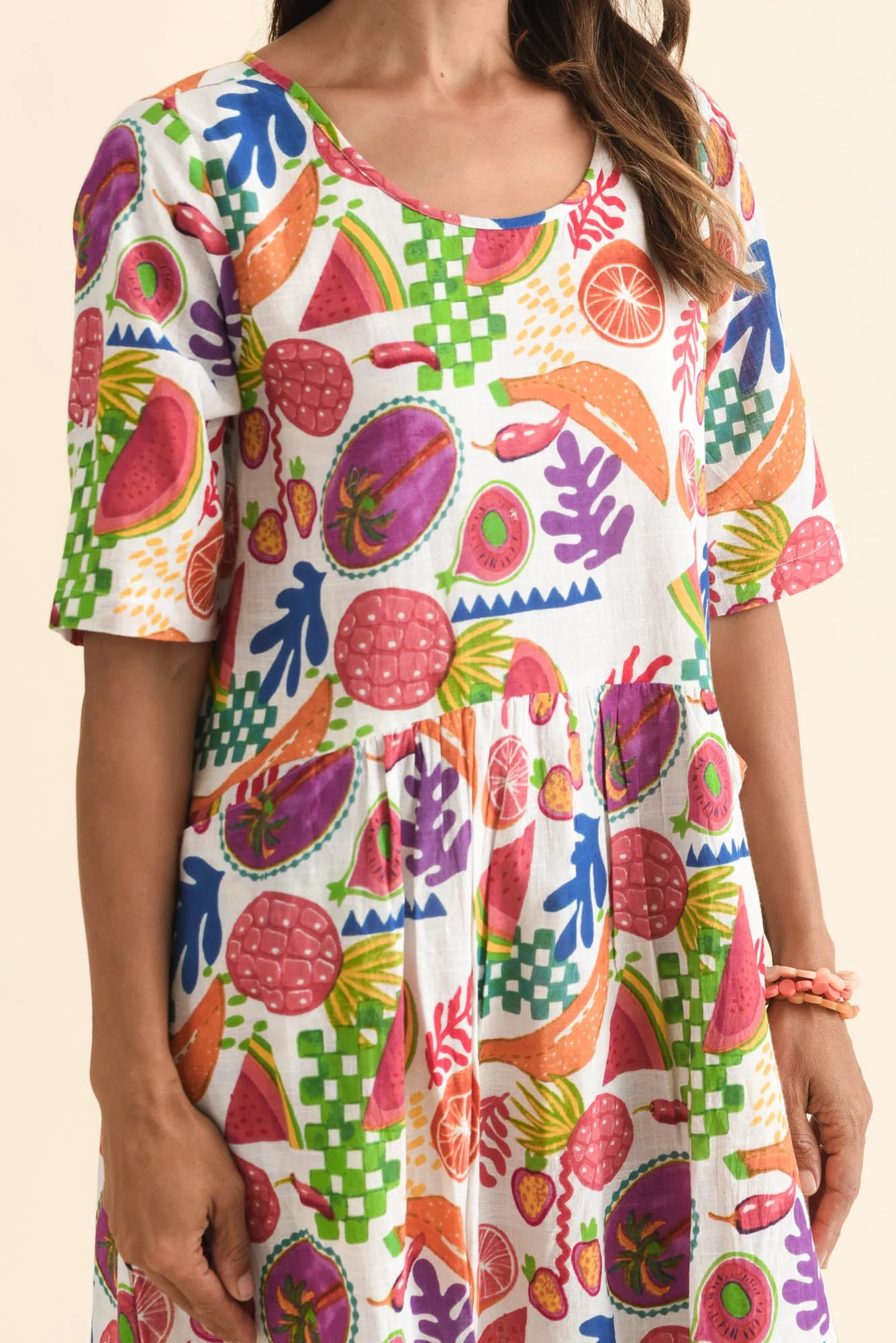 Mackie White Fruity Cotton Pocket Dress - Image 5