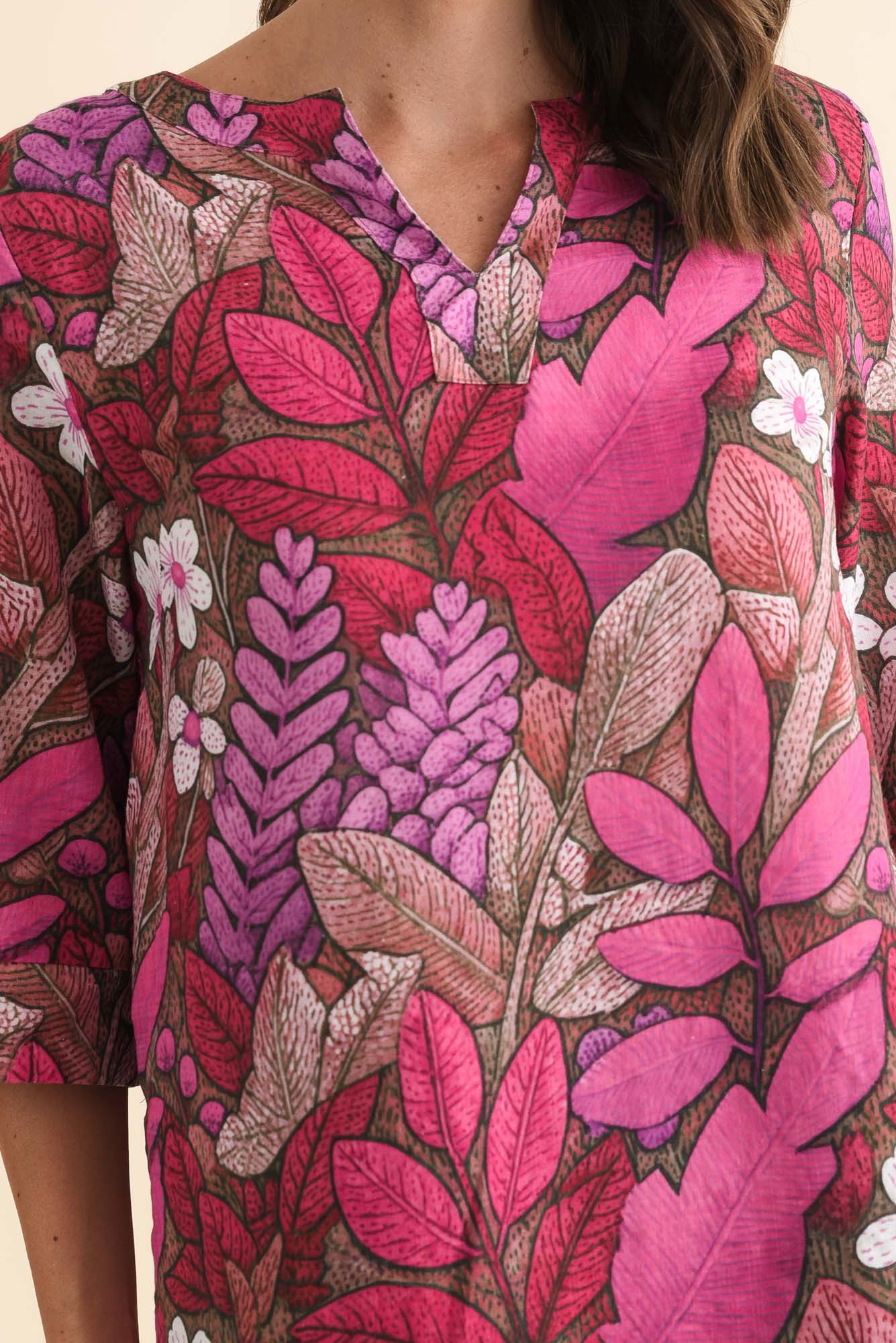 Maddox Pink Flower Cotton Blend Top - Image 6