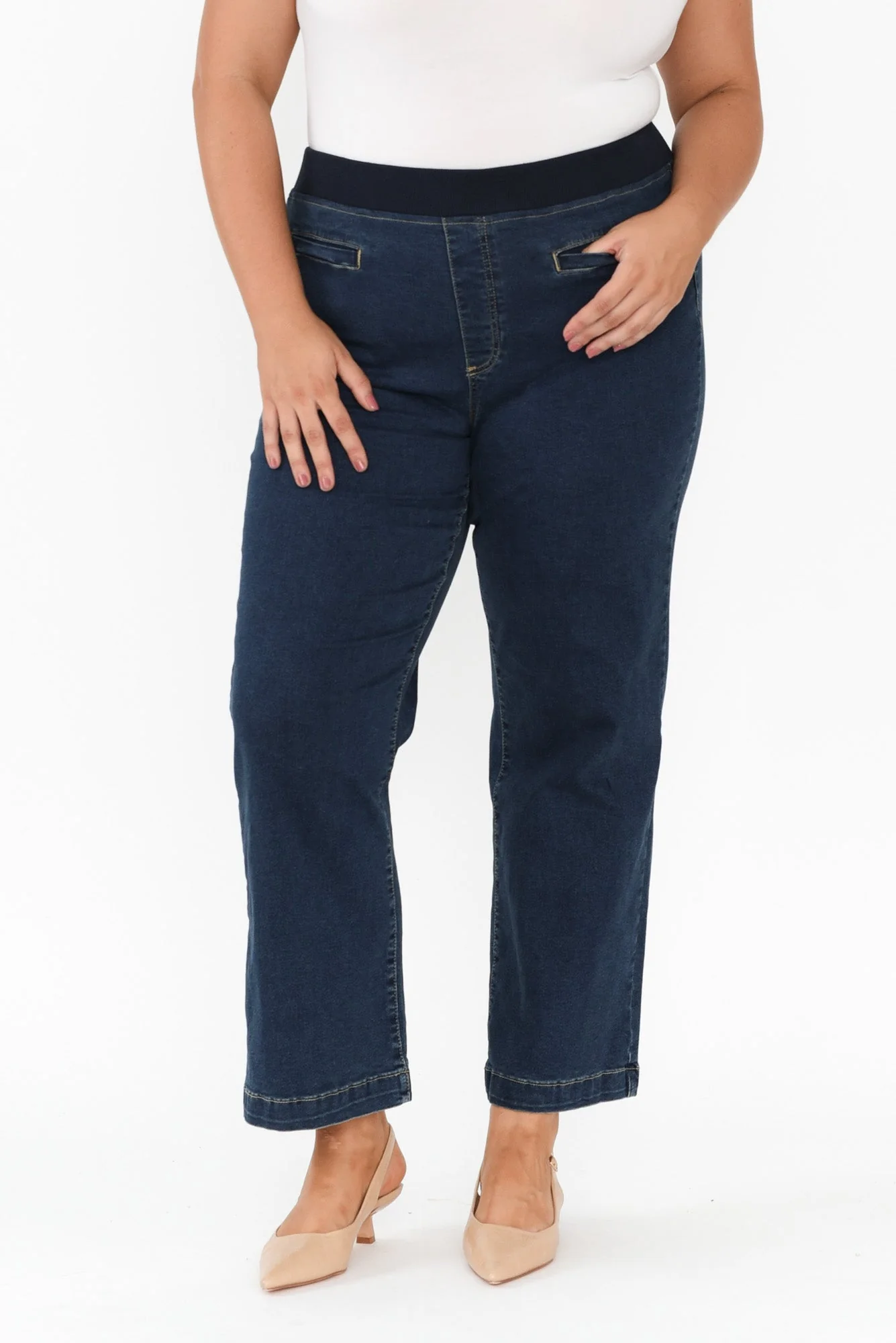 Maddy Dark Blue Straight Leg Jeans - Image 12