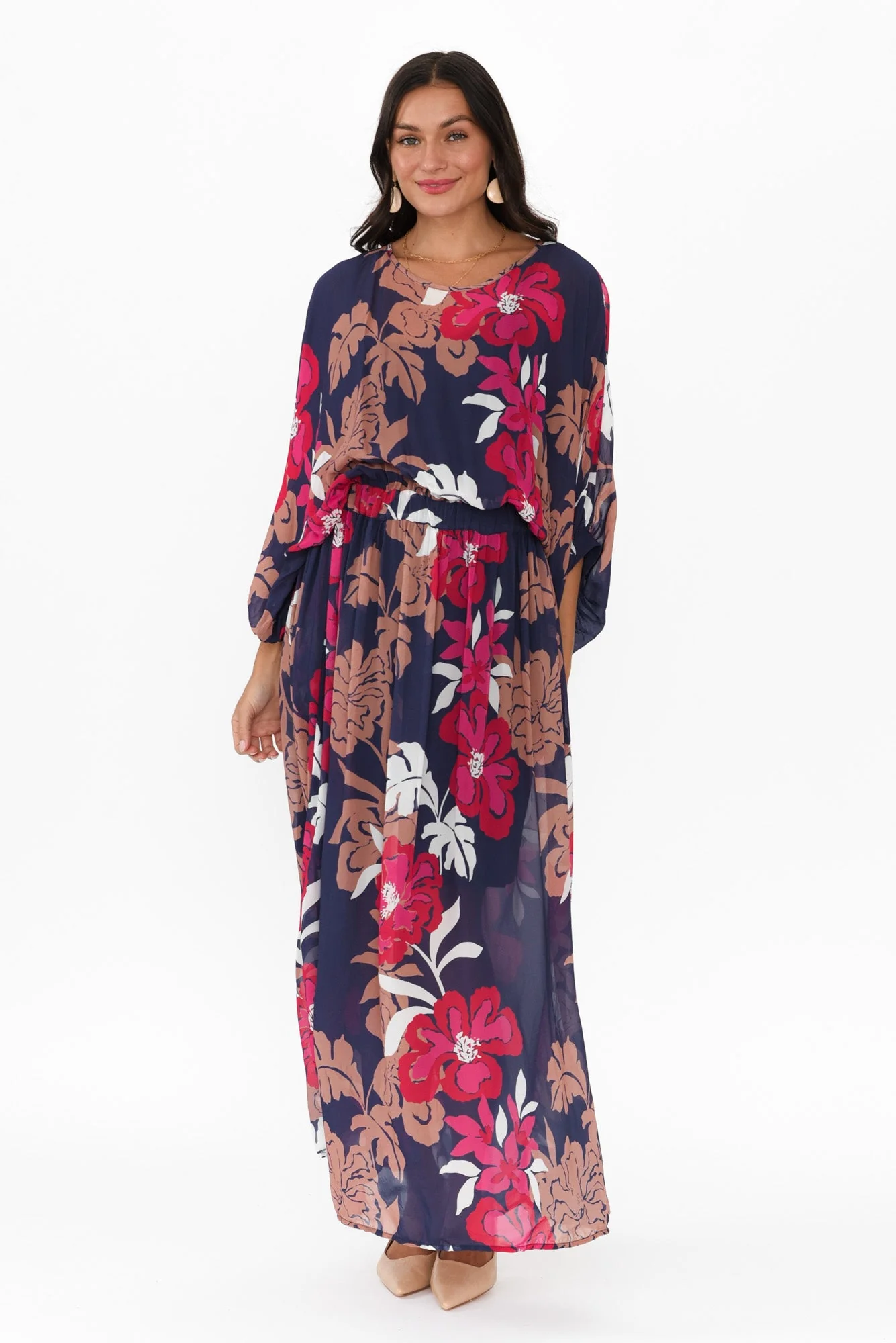 Magnetic Navy Floral Long Sleeve Dress - Image 2