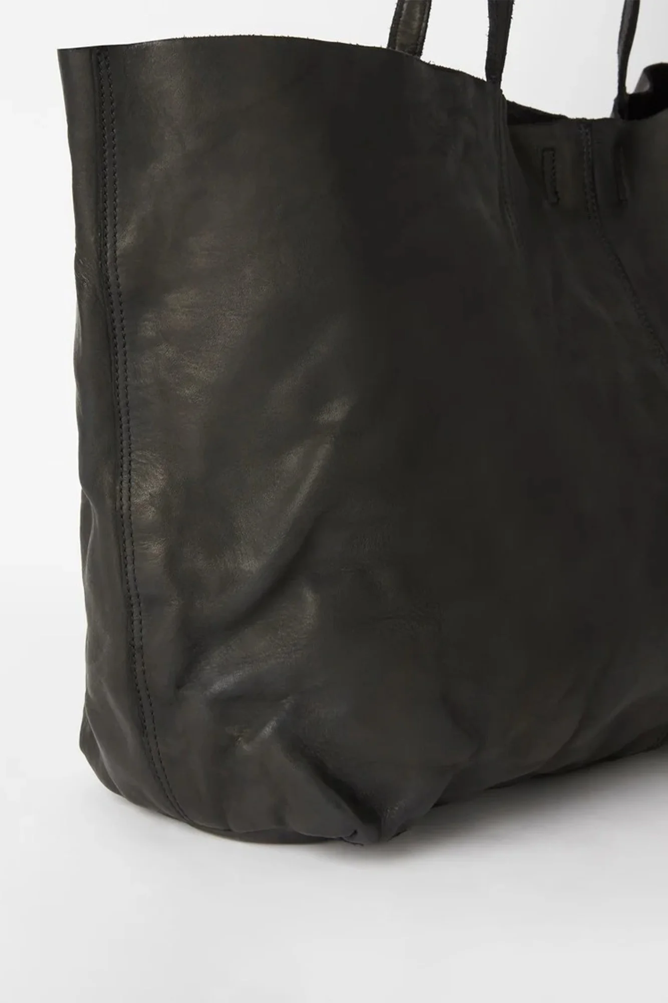 Makalu Black Large Leather Tote Bag - Image 3