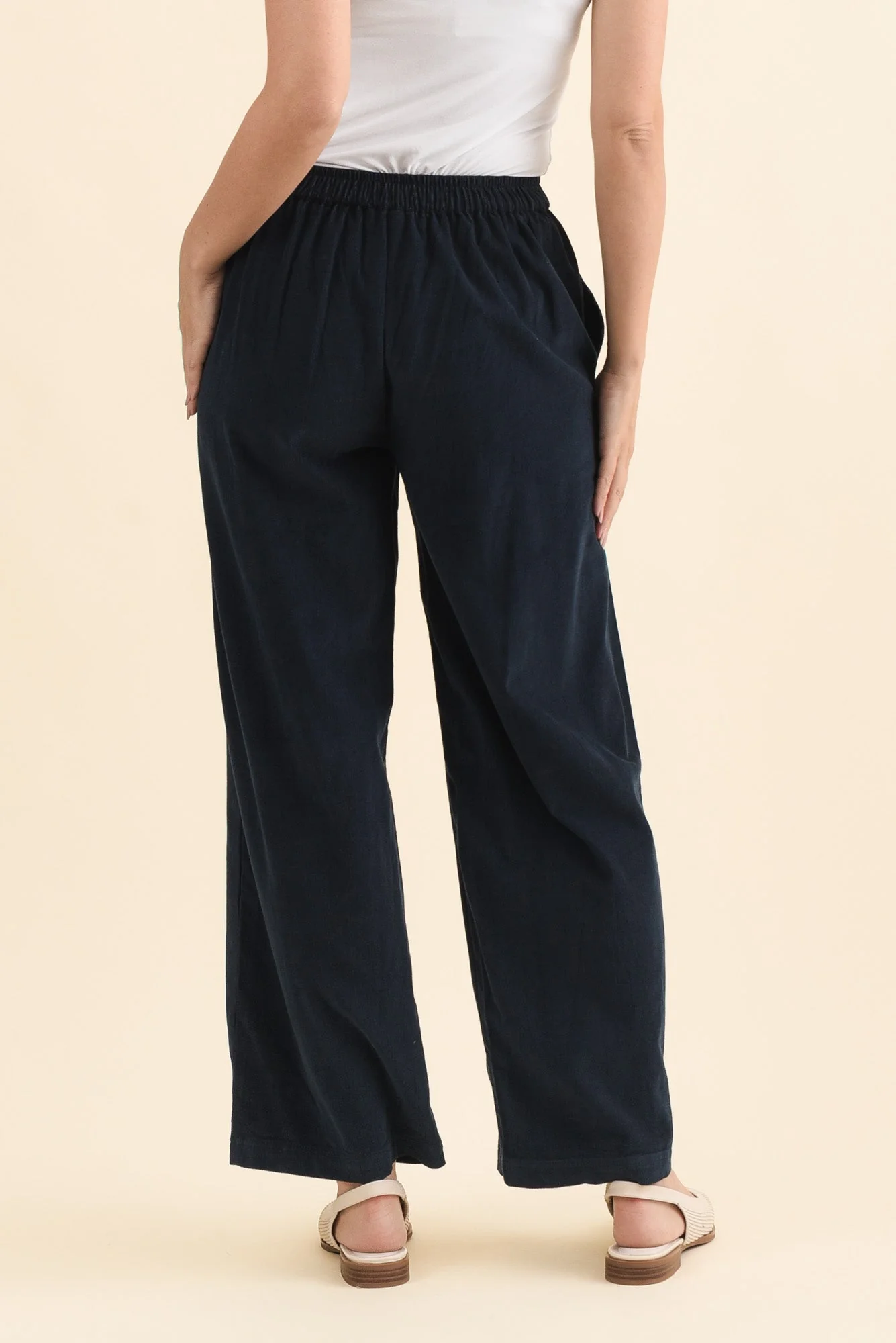 Makenna Navy Corduroy Tassel Pants - Image 4
