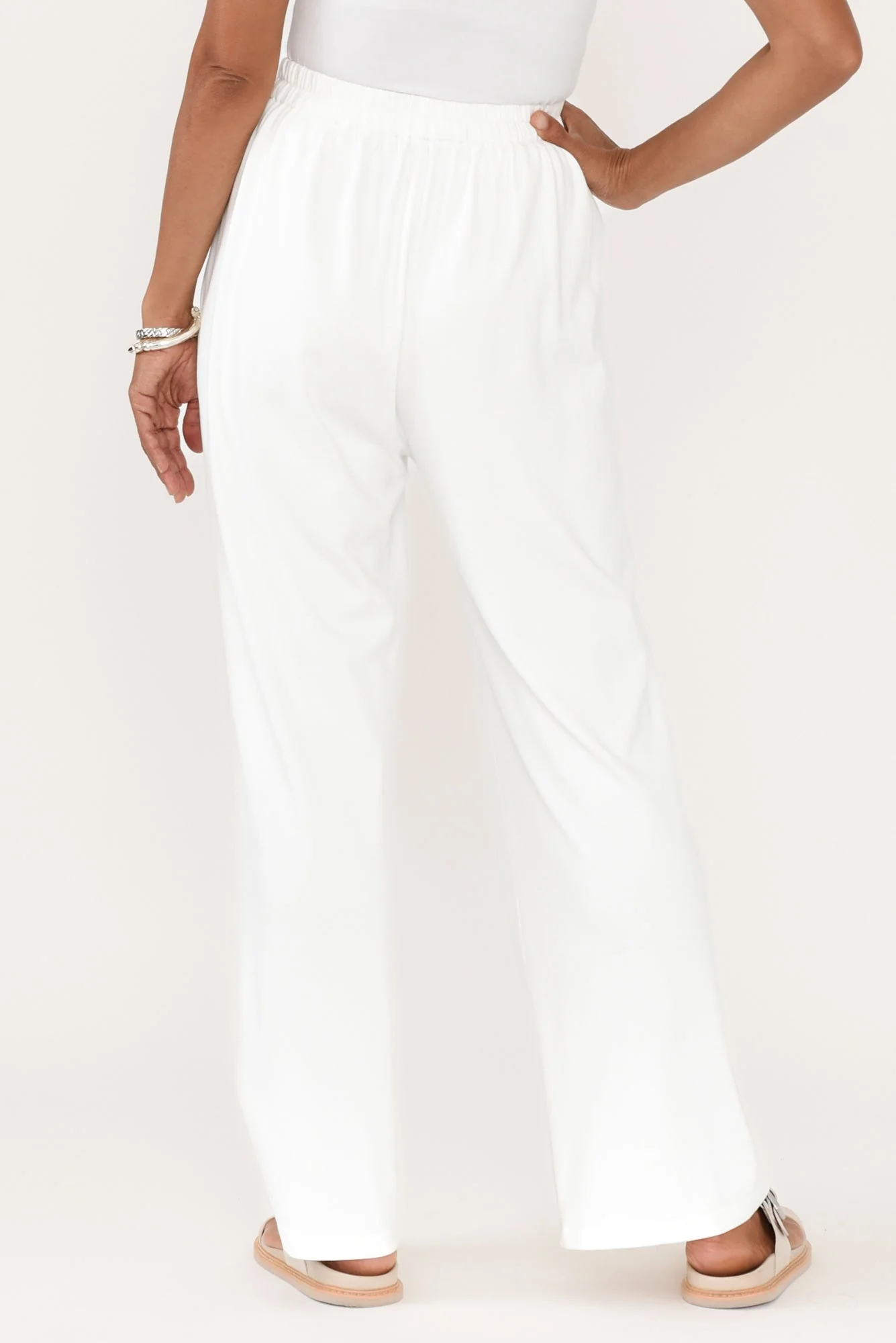 Malay White Wide Leg Pants - Image 5