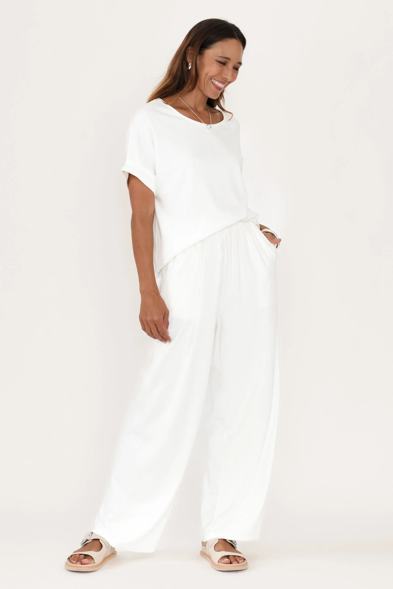 Malay White Wide Leg Pants - Image 6