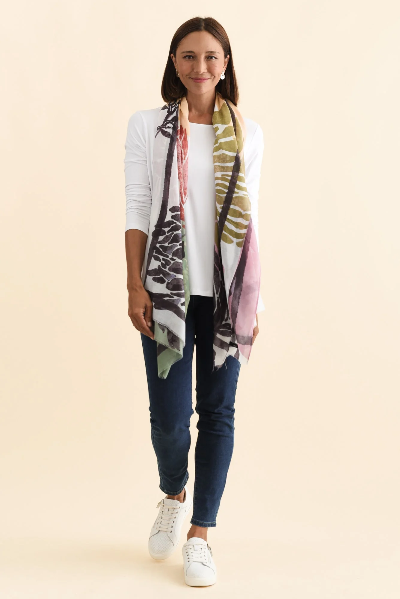 Maleny Cream Garden Scarf - Image 2