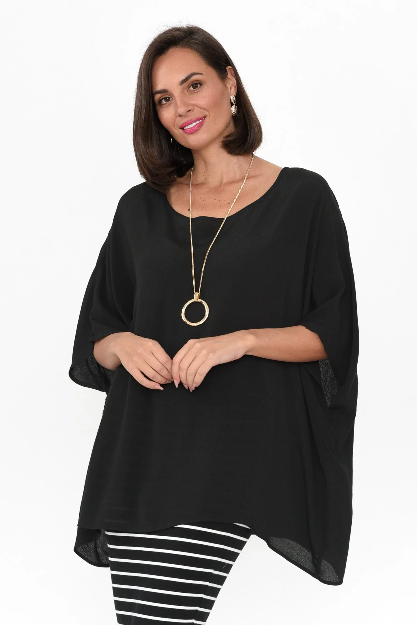 Mali Black Drape Top - Image 2