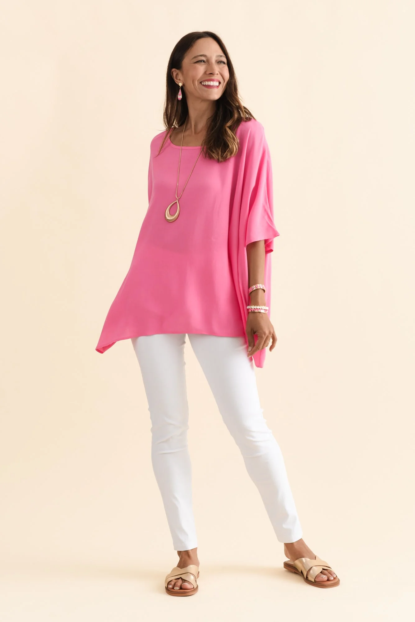 Mali Hot Pink Drape Top - Image 2