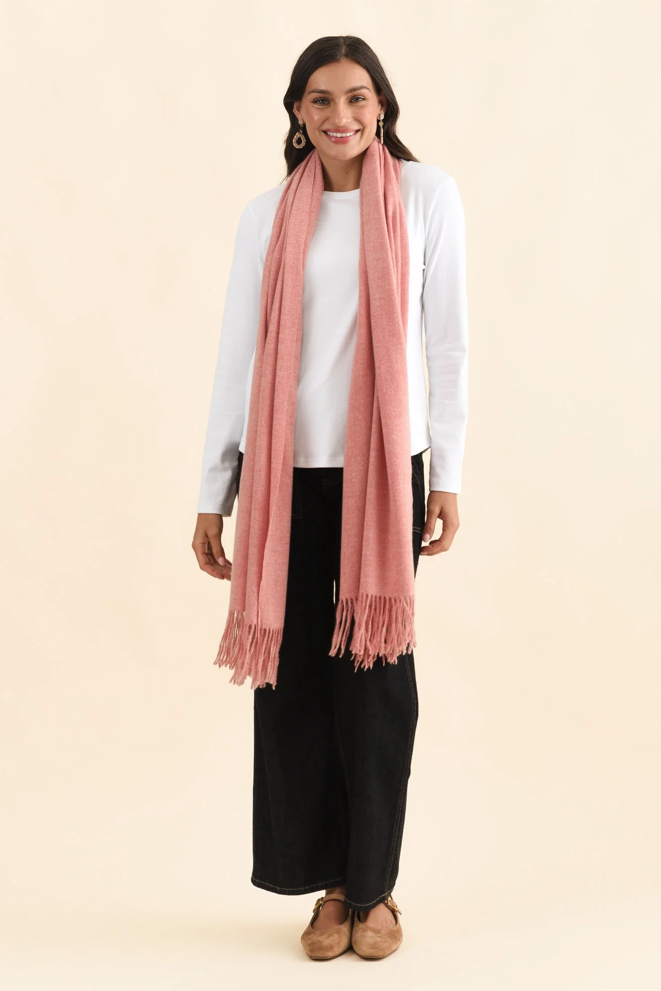 Malone Berry Wool Blend Scarf - Image 3