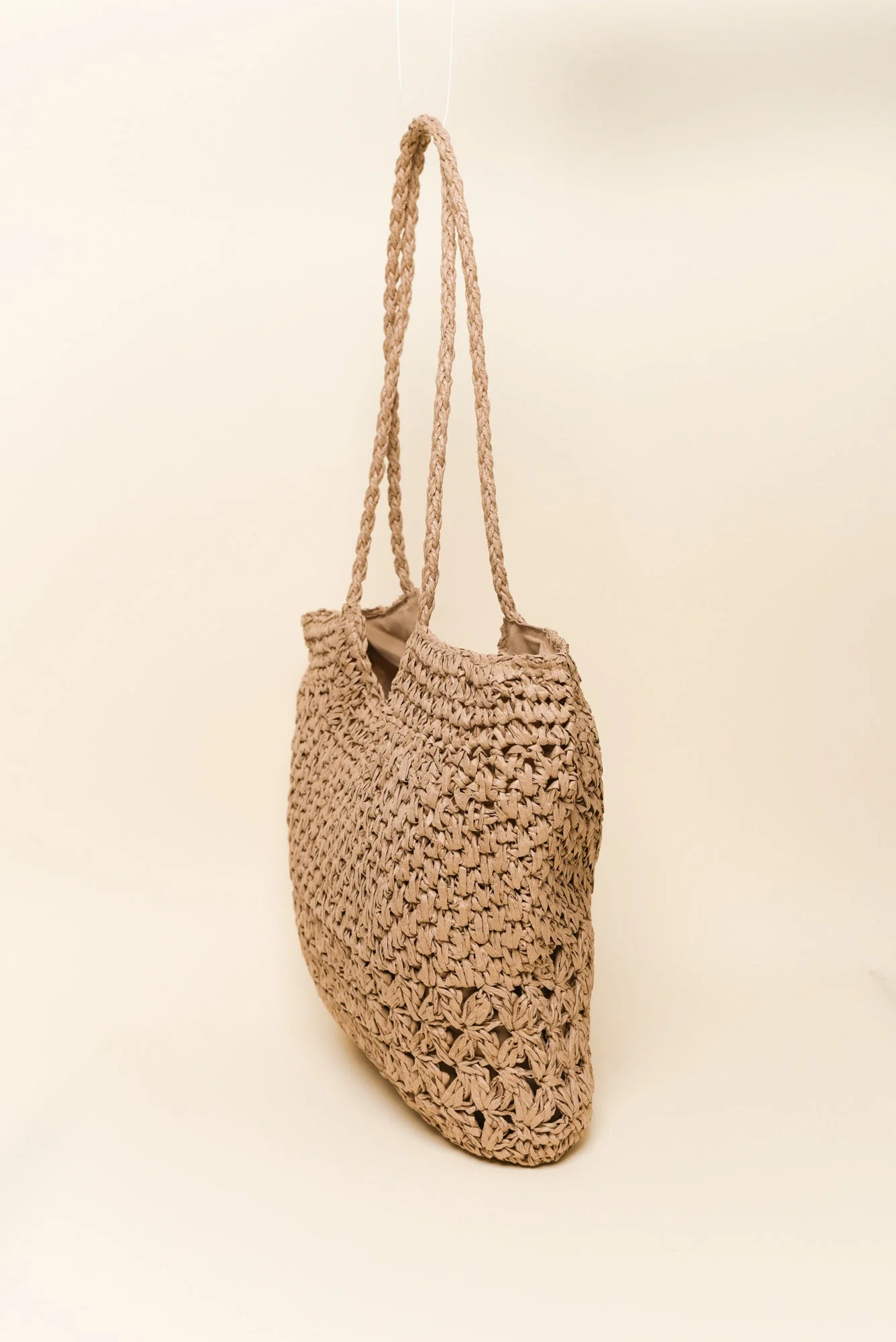 Malta Tan Straw Tote Bag - Image 3