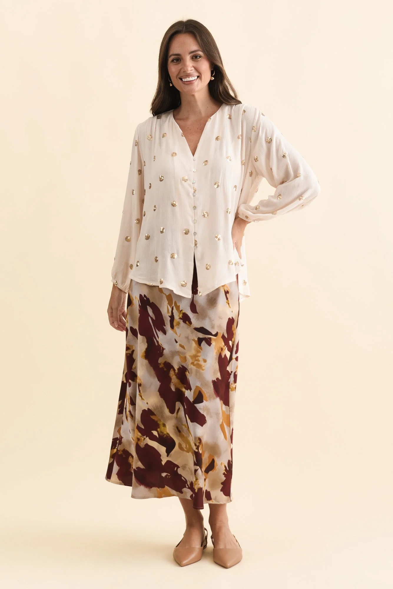 Mana Ivory Spot Sequin Top - Image 2