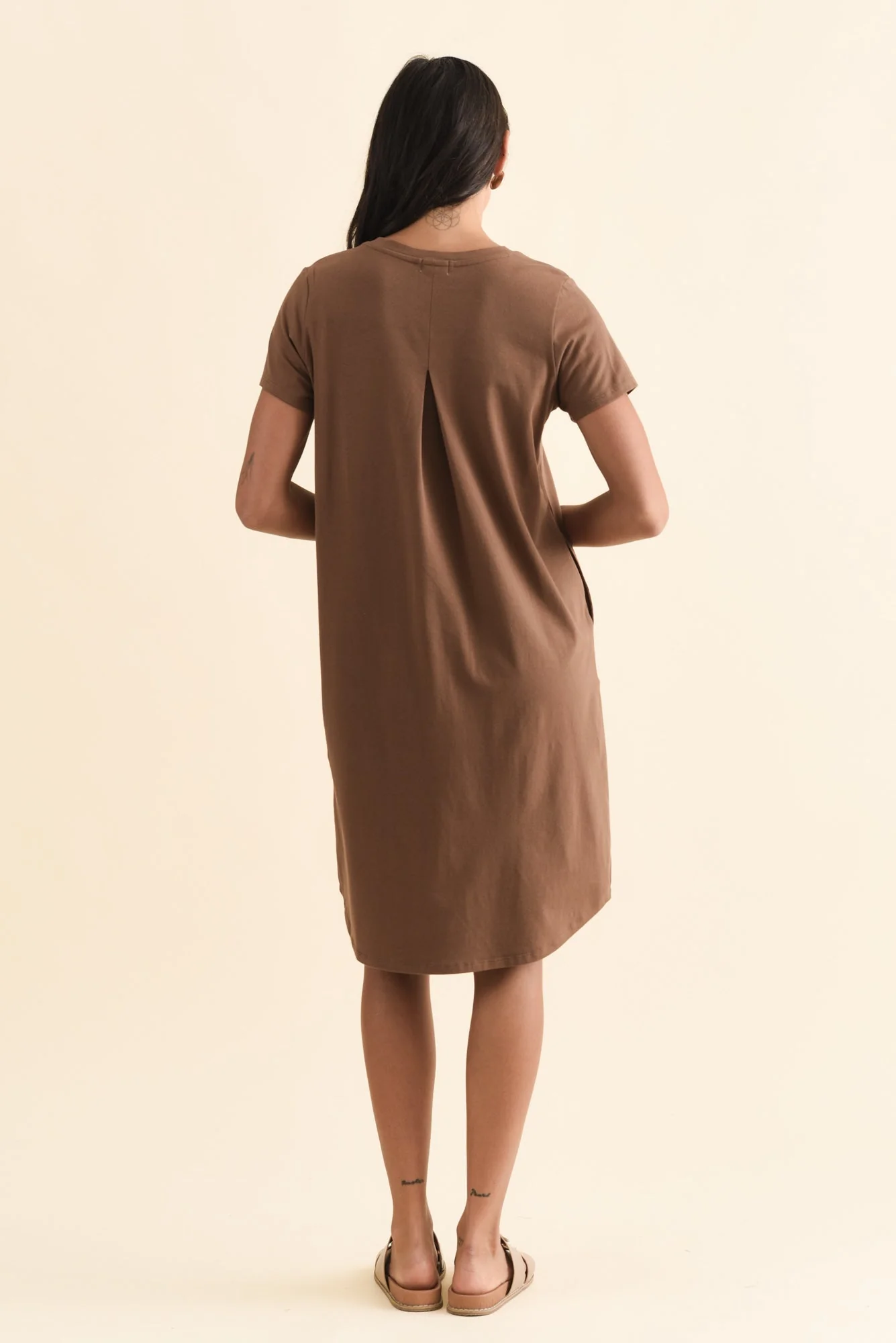 Mandy Chocolate Cotton Tee Dress - Image 4