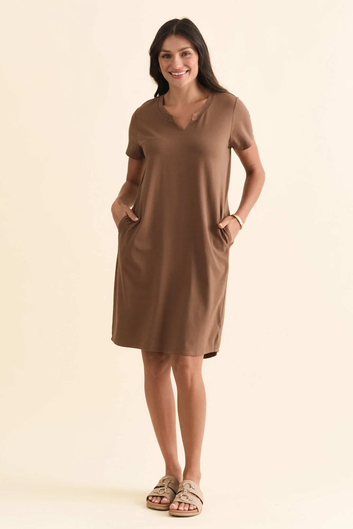 Mandy Chocolate Cotton Tee Dress - Image 6