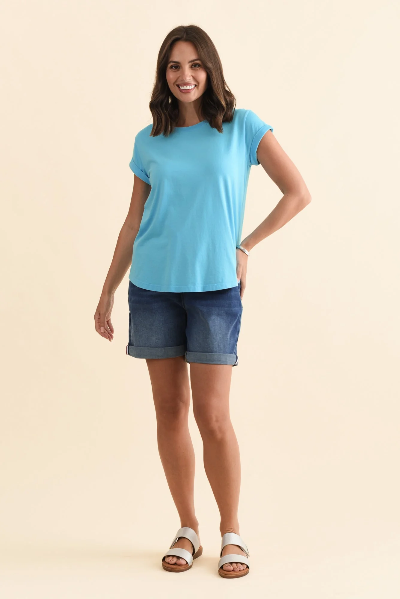 Manly Blue Cotton Tee - Image 2