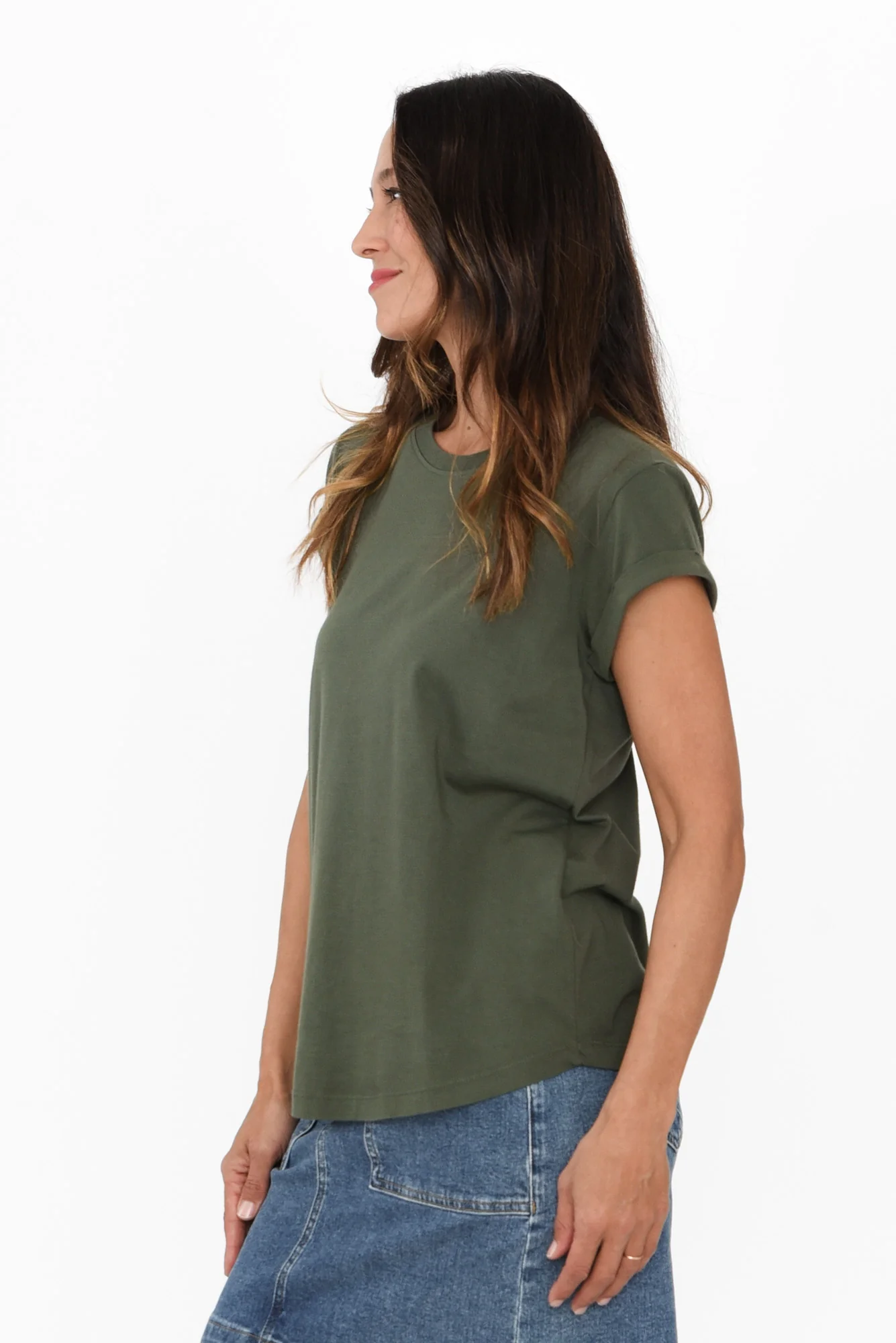 Manly Khaki Cotton Tee - Image 3