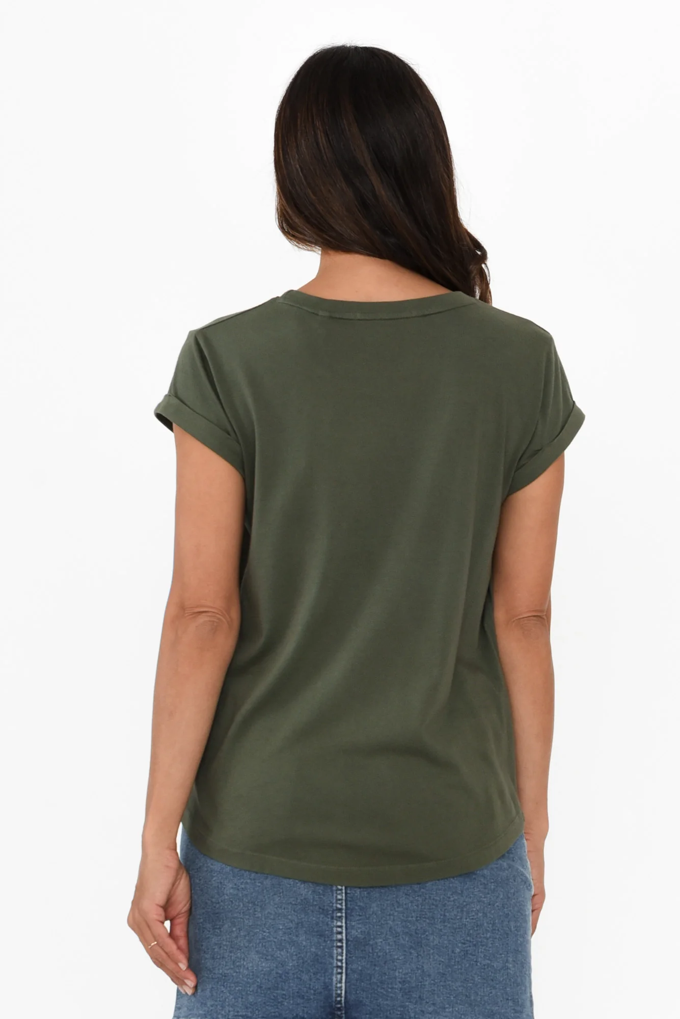 Manly Khaki Cotton Tee - Image 4