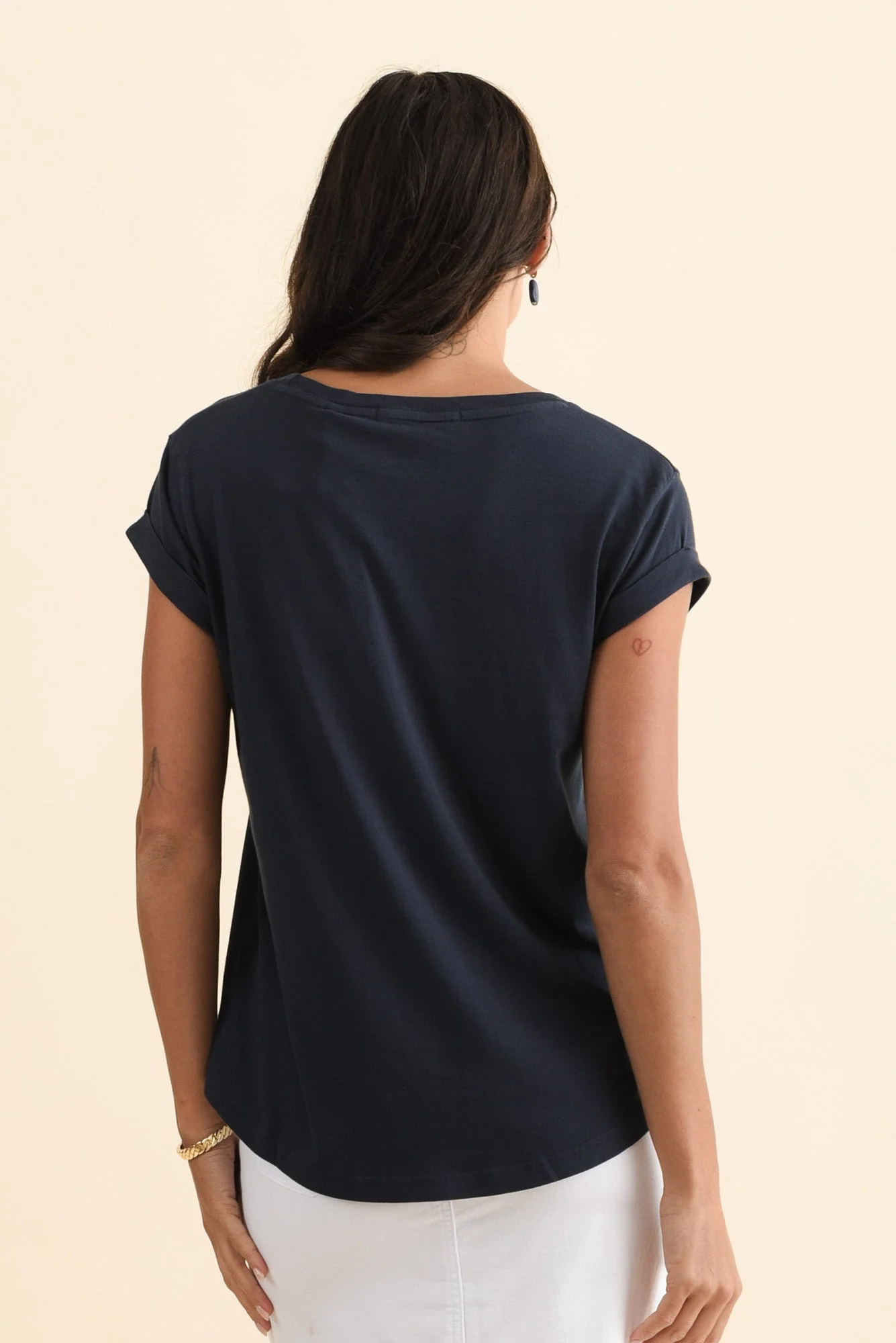 Manly Navy Cotton Tee - Image 4