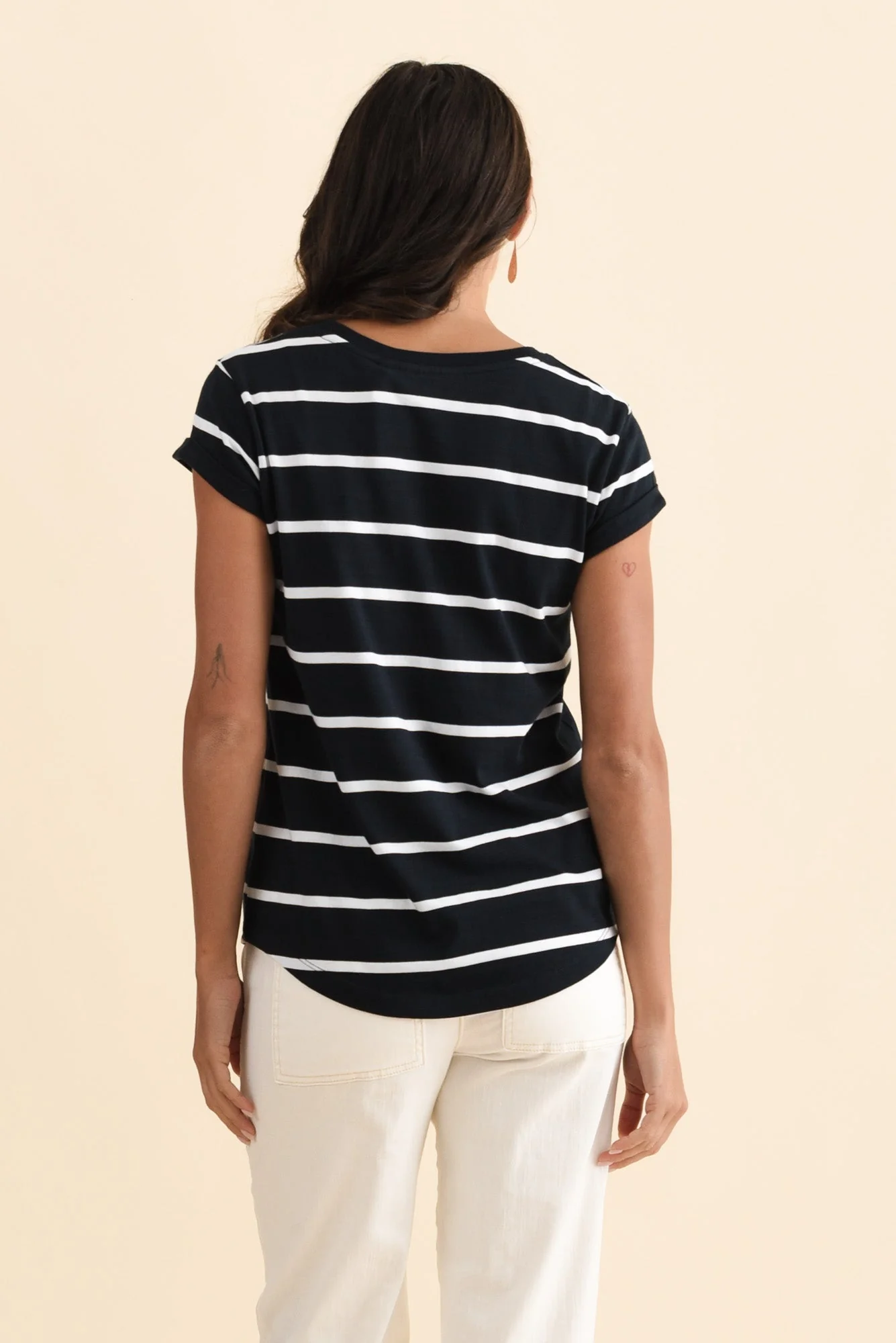 Manly Navy Stripe Cotton Tee - Image 4