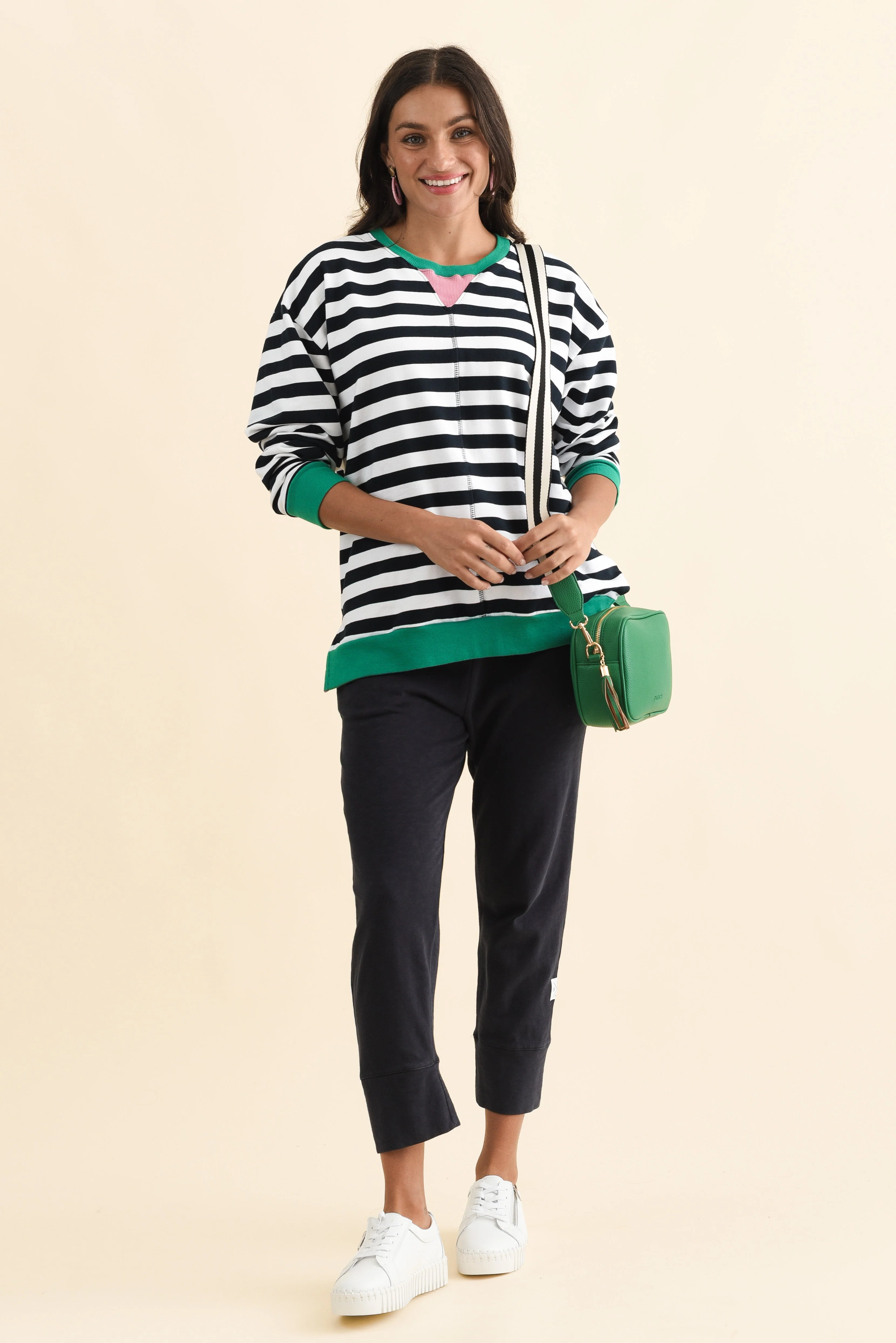 Maps Navy Stripe Cotton Crewneck Sweatshirt - Image 2