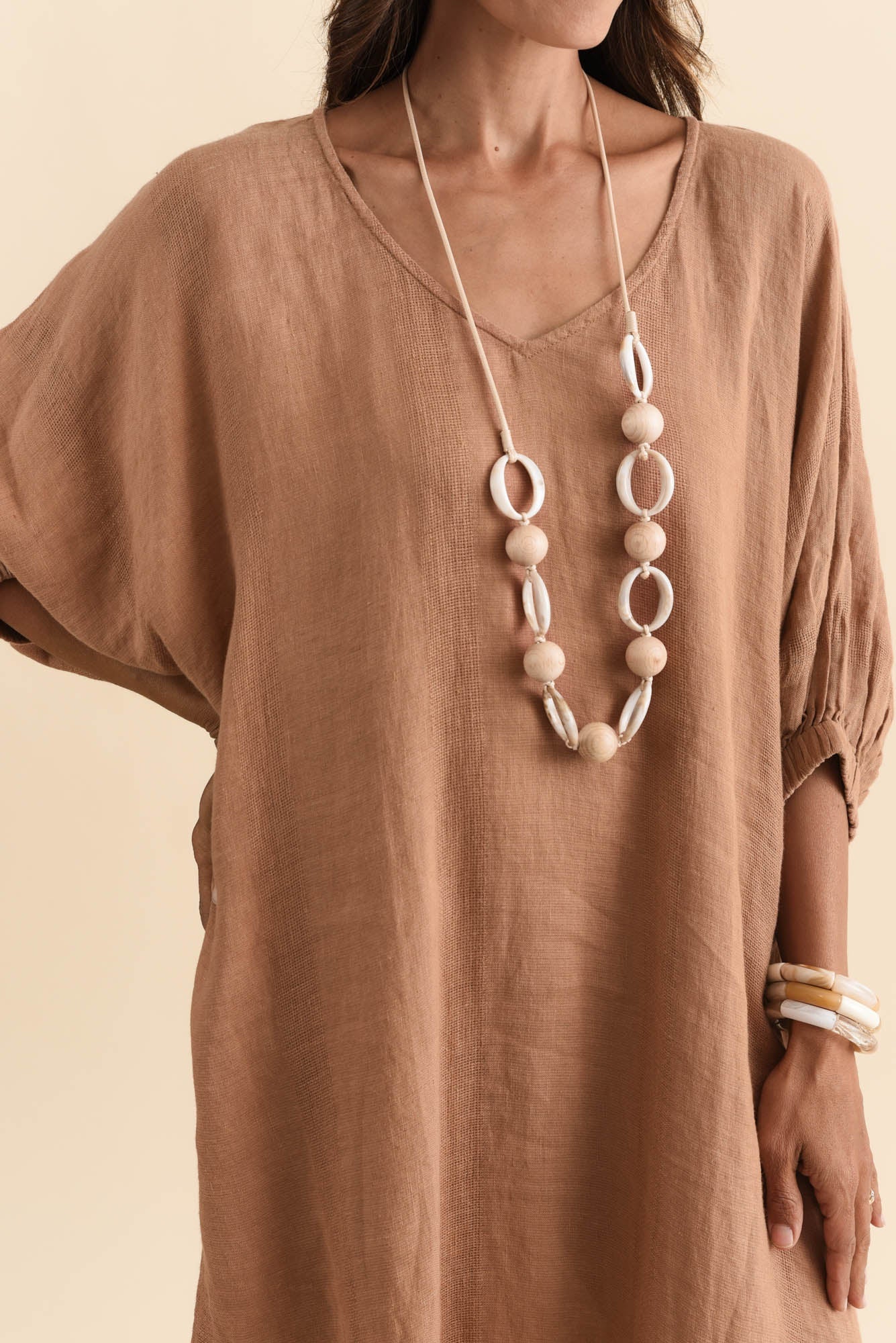 Marcel Mocha Linen Dress - Image 6