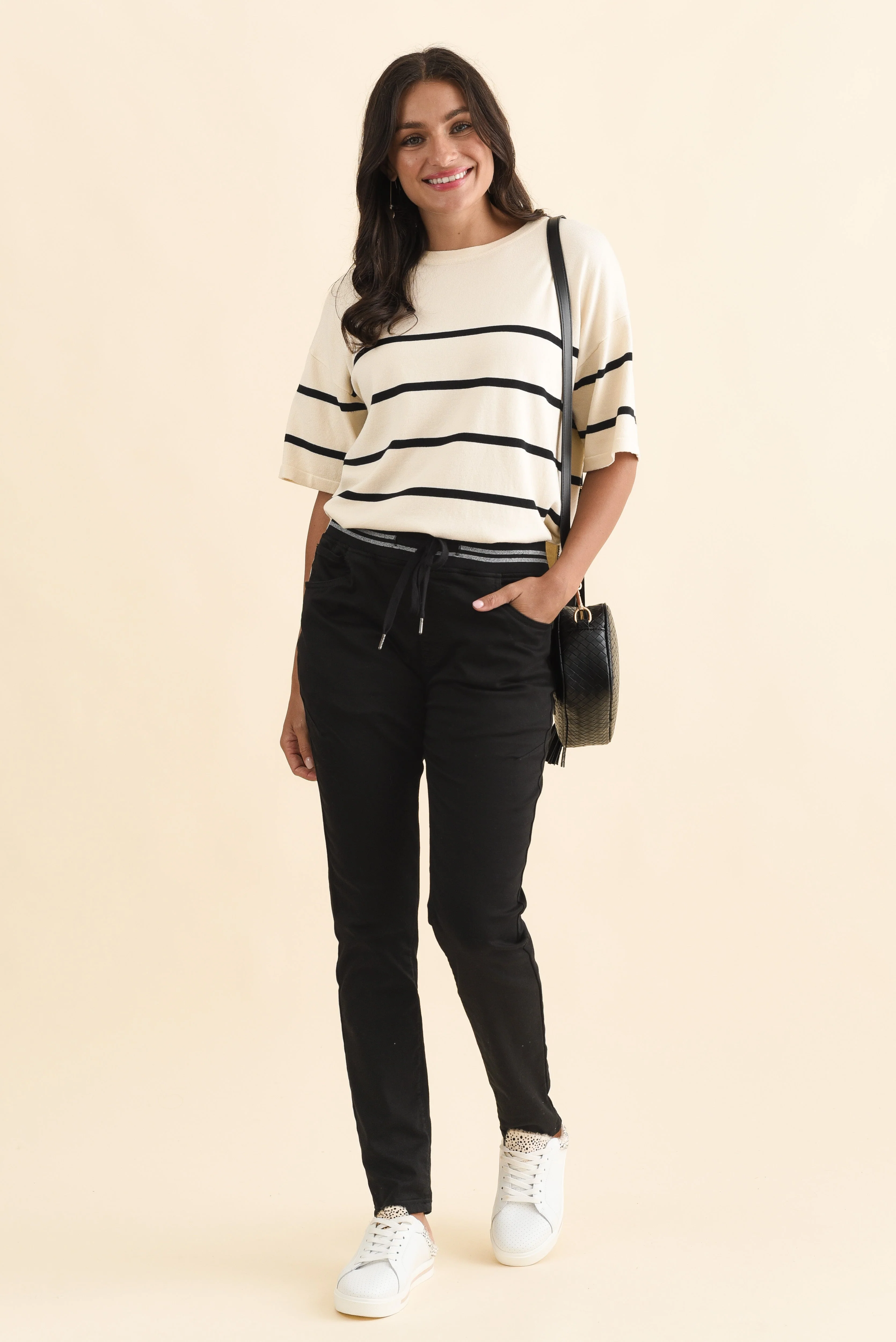 Margo Black Drawstring Pants - Image 2