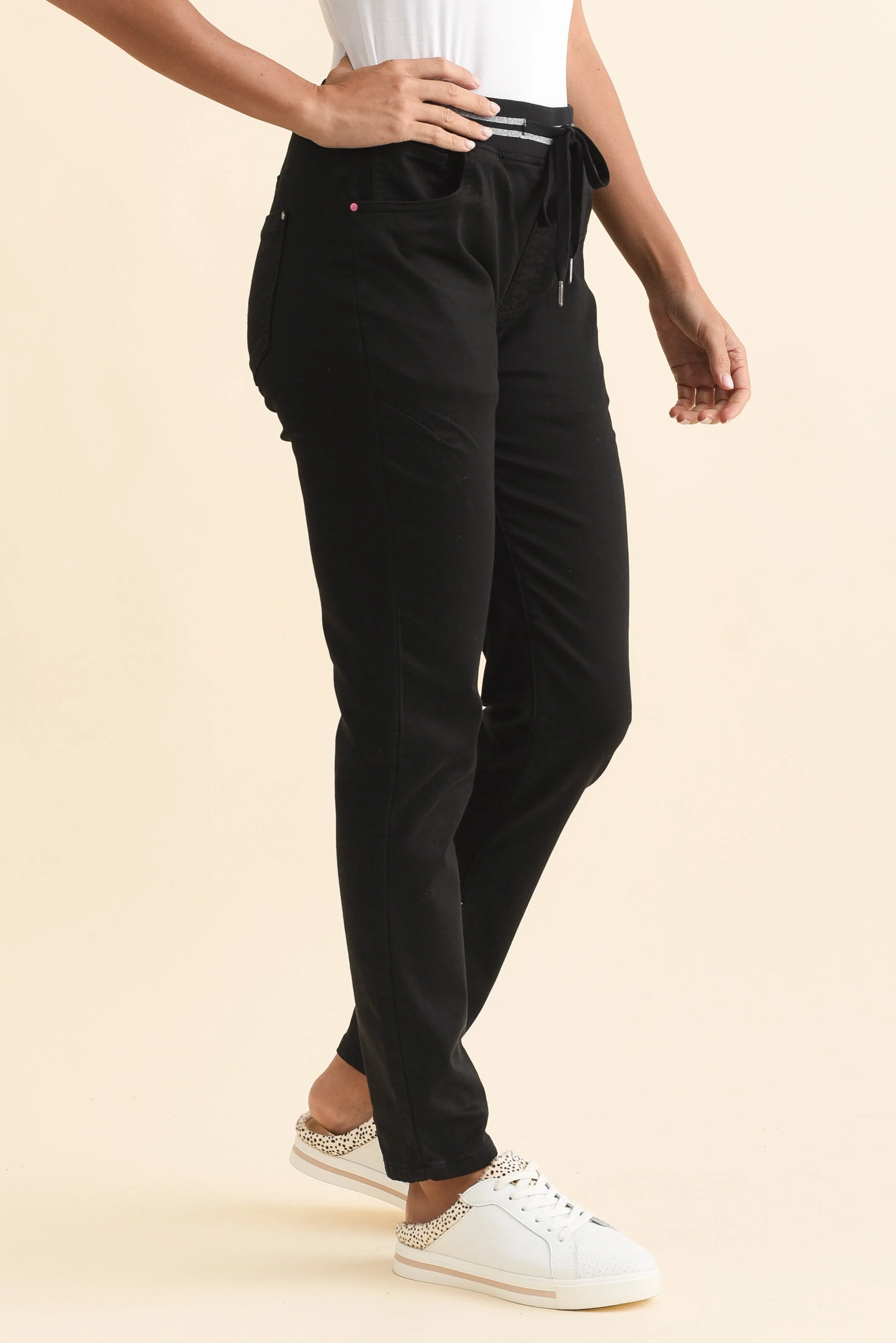 Margo Black Drawstring Pants - Image 3